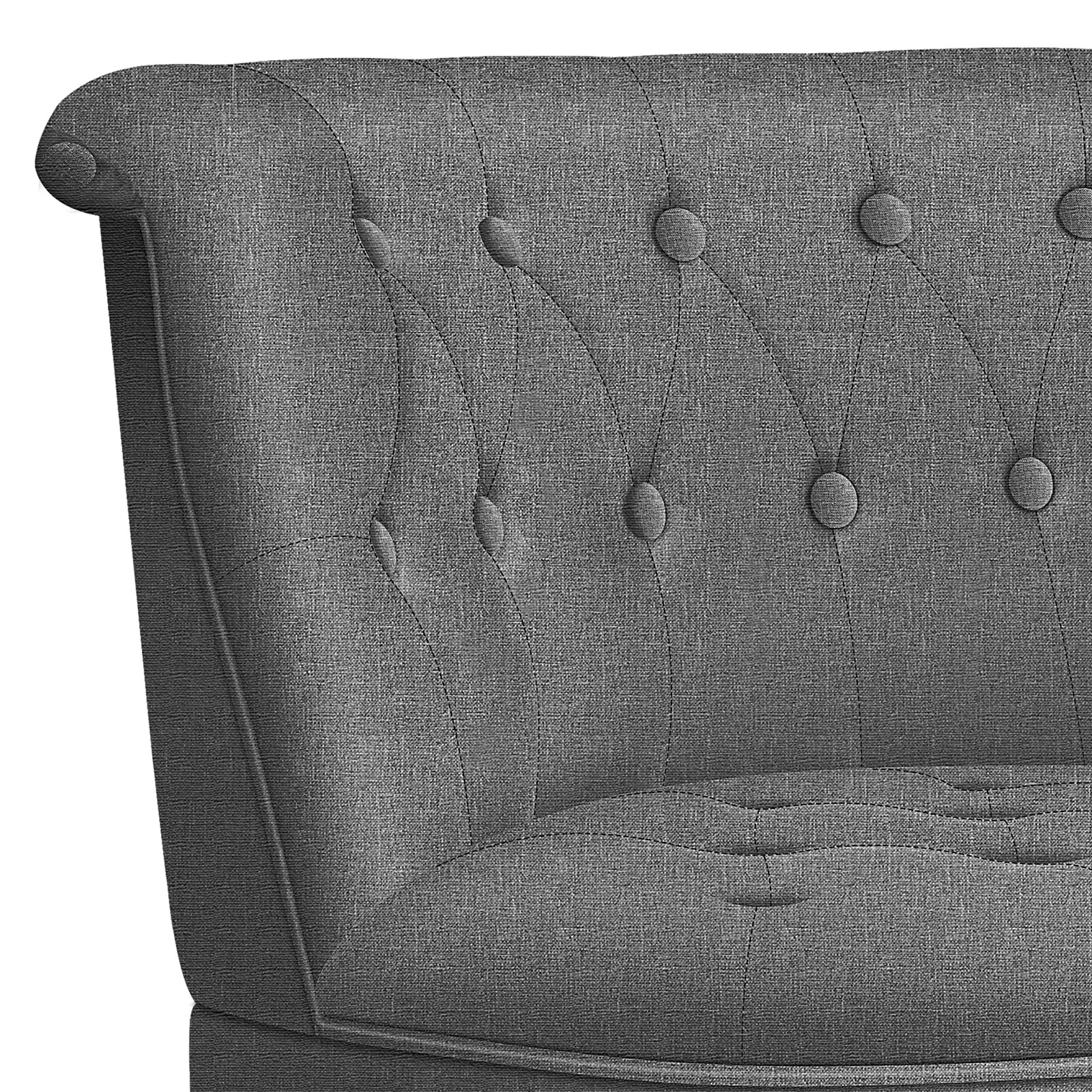 8 Alfordson Armchair Lounge Chair Wingback Accent Tufted Chair Fabric Sofa - Grey, 8 of 9