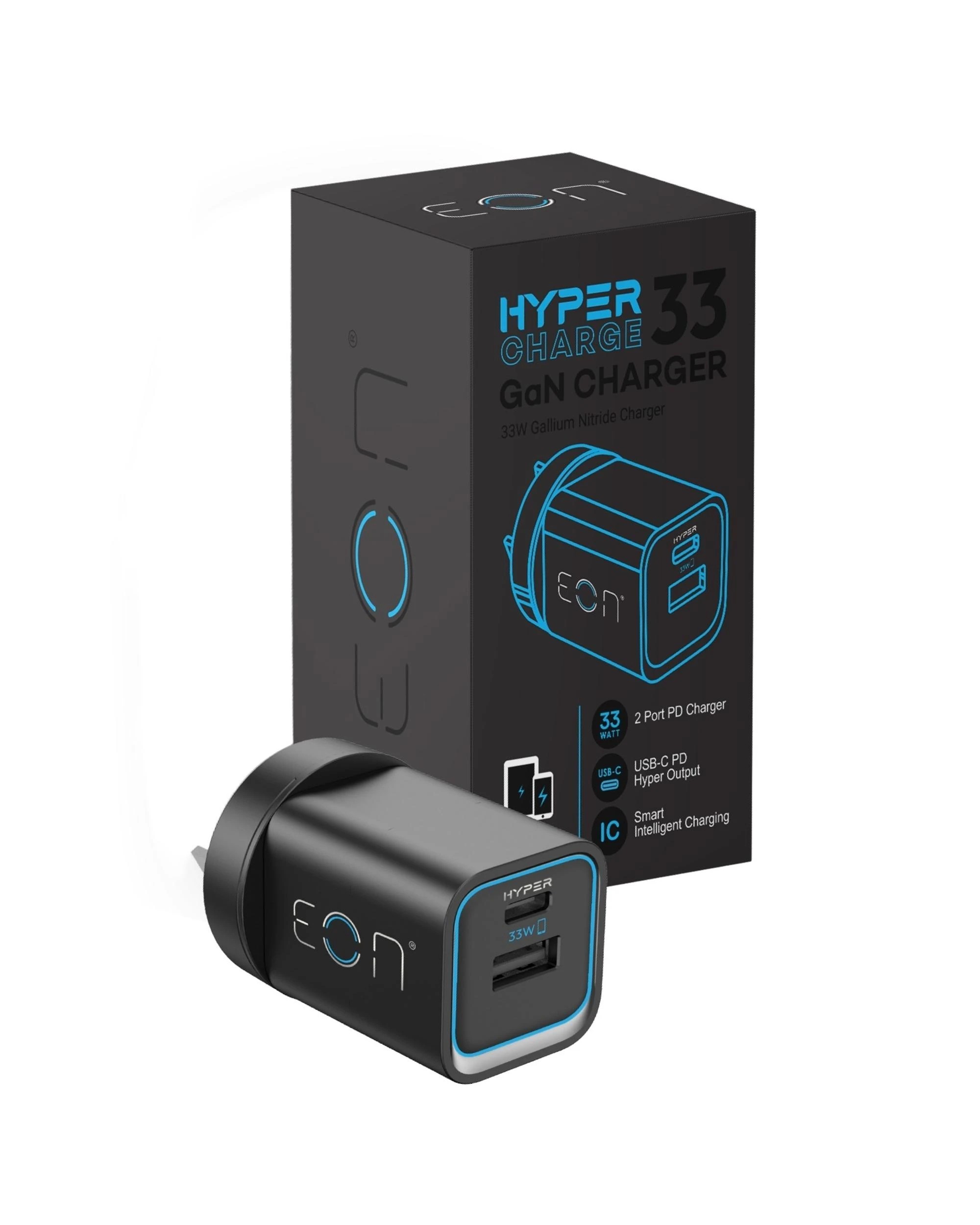 1 EON Hypercharge 33W GaN Fast Charger - 2 Port, 1 of 3
