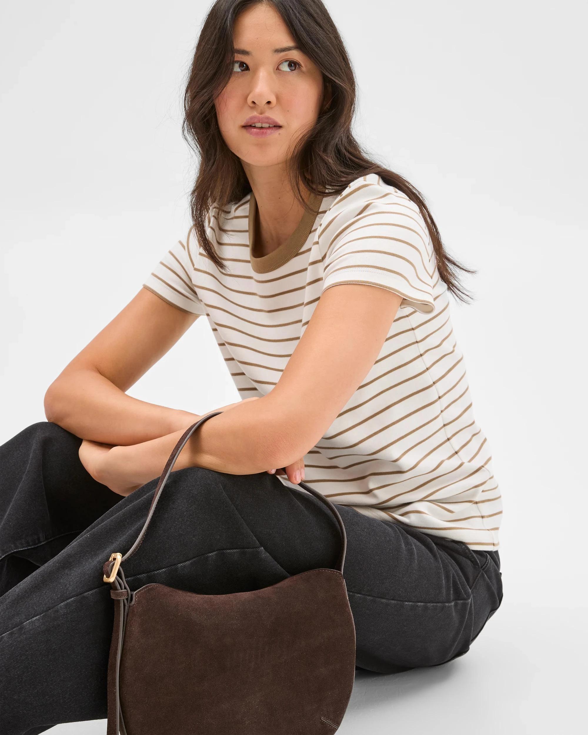 4 Target Woman Australian Cotton Interlock Neat T-Shirt CLOUD DANCER/LEAD GREY, 4 of 7