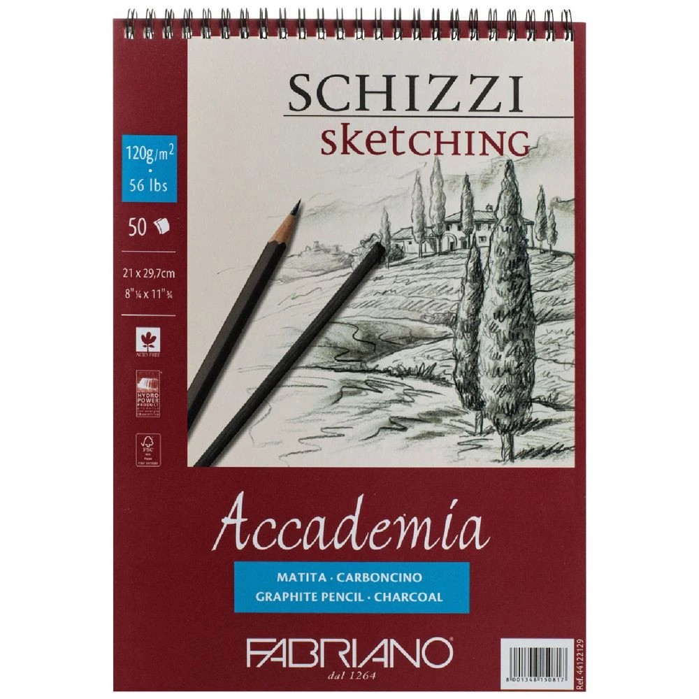 1 Fabriano Accademia A4 Sketch Pad 120gsm 50 Sheets, 1 of 2