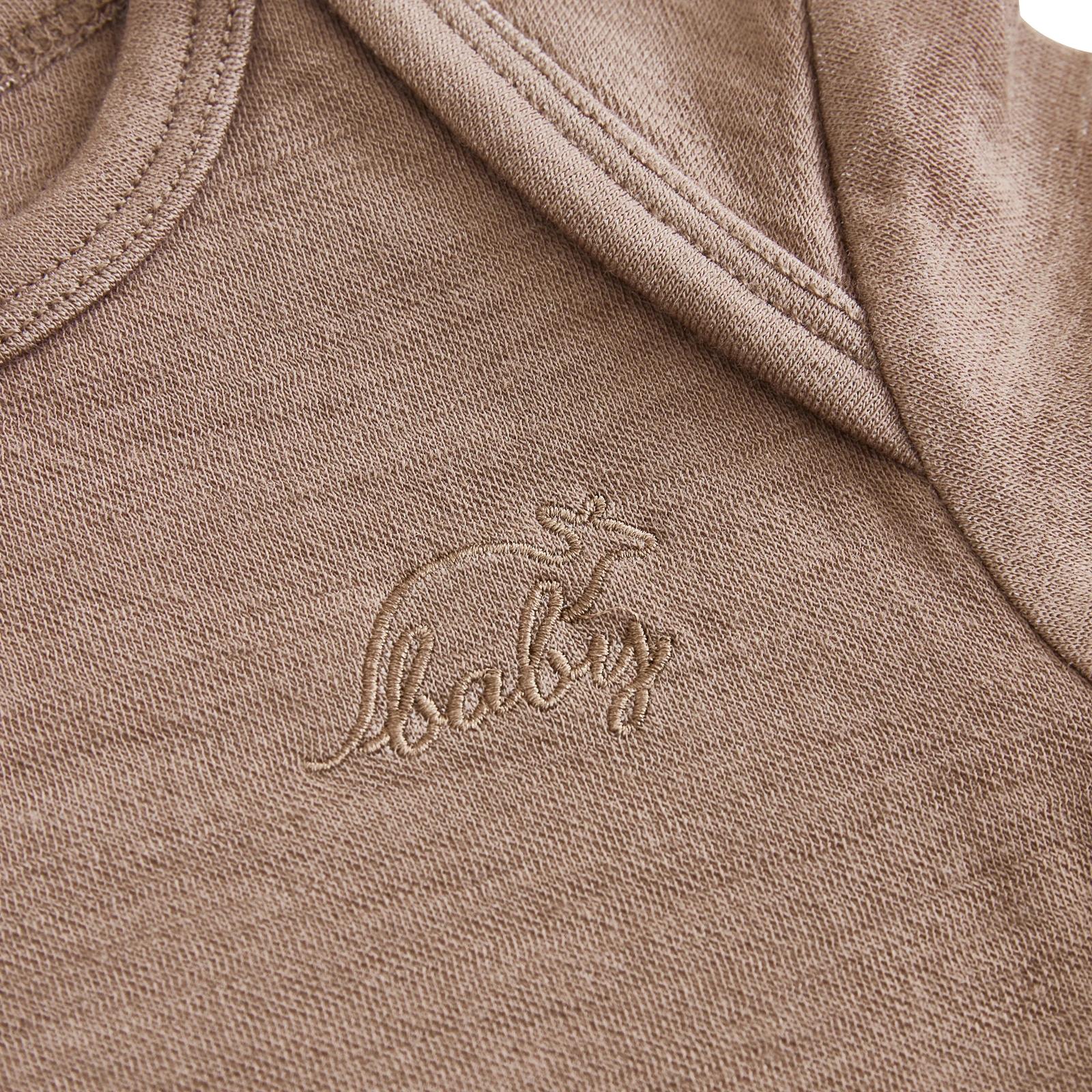 3 Merino Baby Australian Merino Wool Merino Short Sleeve Bodysuit-Brown Marle BROWN MARLE, 3 of 7