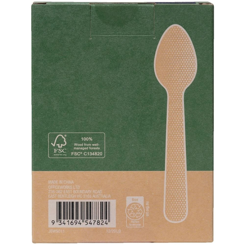 4 J.Burrows Wooden Spoons 108mm 100 Pack, 4 of 5