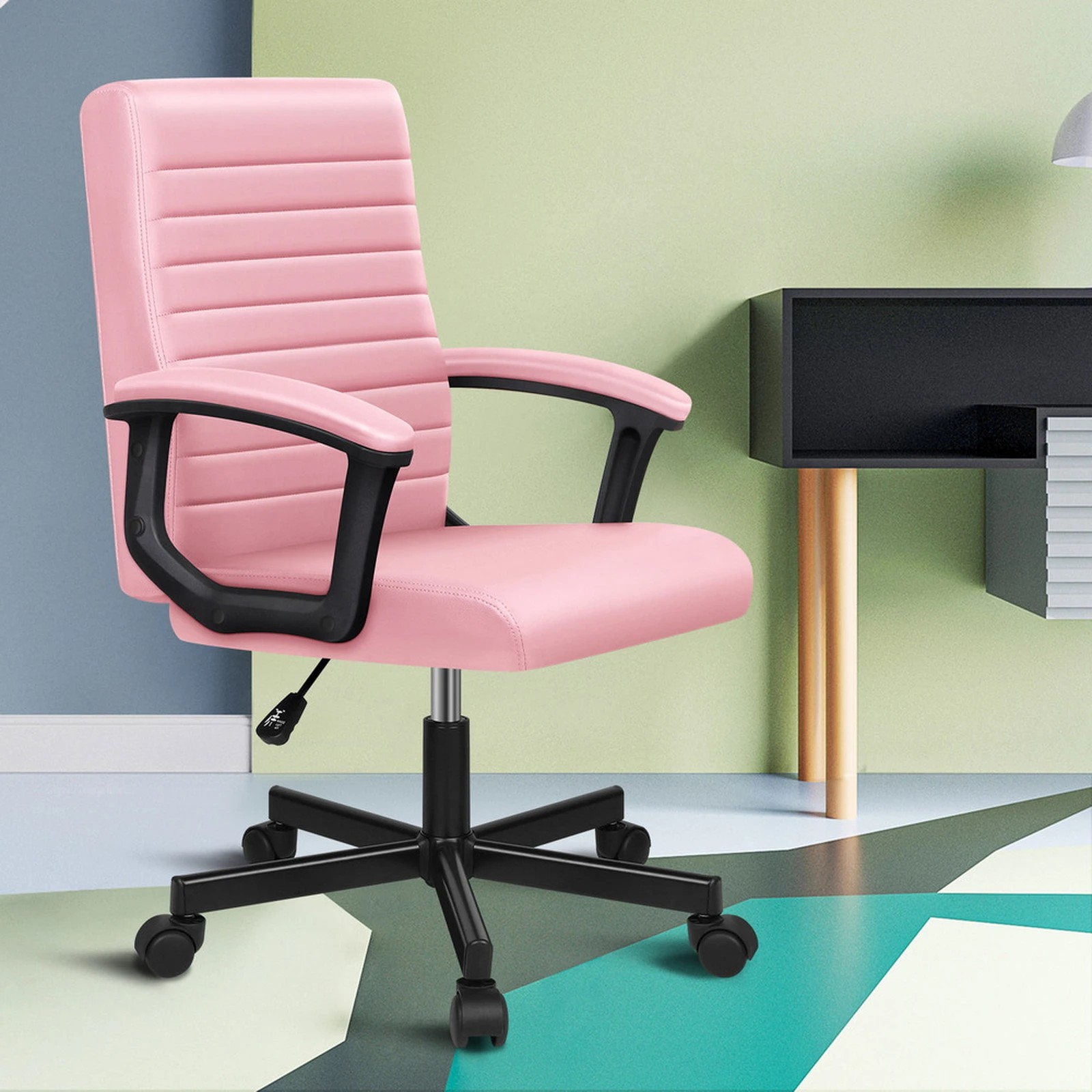 9 Alfordson Office Chair Executive Computer Seat Work Gaming Mid Back - Pink, 9 of 9
