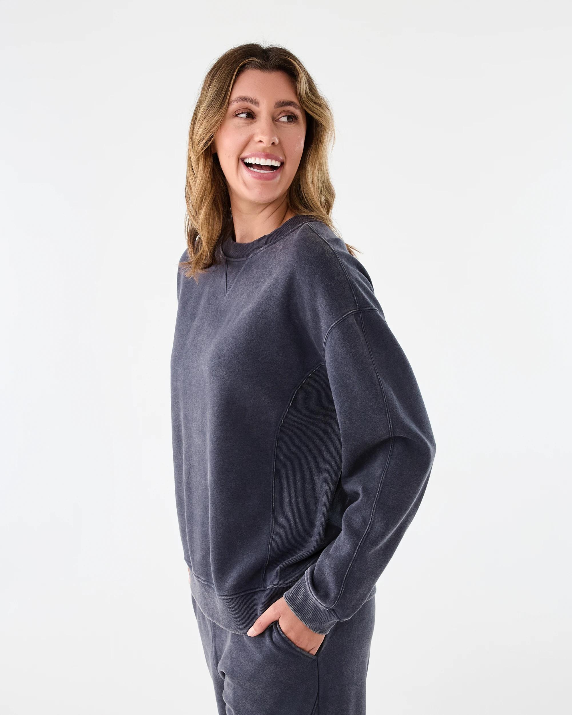 2 Washed Rib Insert Sweatshirt Ody Gry, 2 of 8