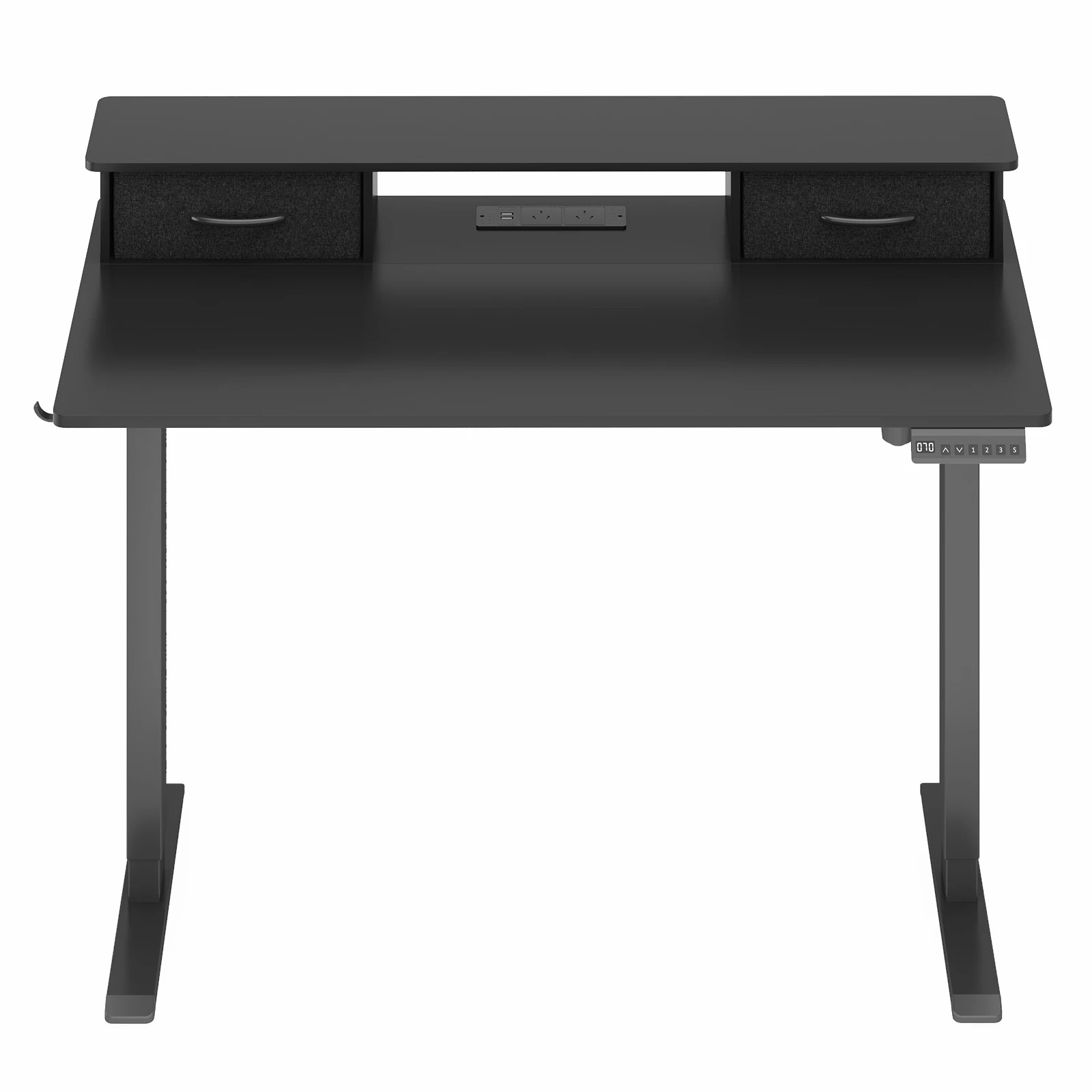 3 Advwin Electric Standing Desk with Monitor Stand 2 Drawers - Black, 3 of 6