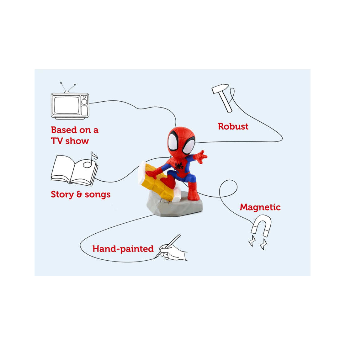 3 Tonies - Marvel - Spidey & His Amazing Friends: Spidey Tonie Audio Character
 - Red, 3 of 6