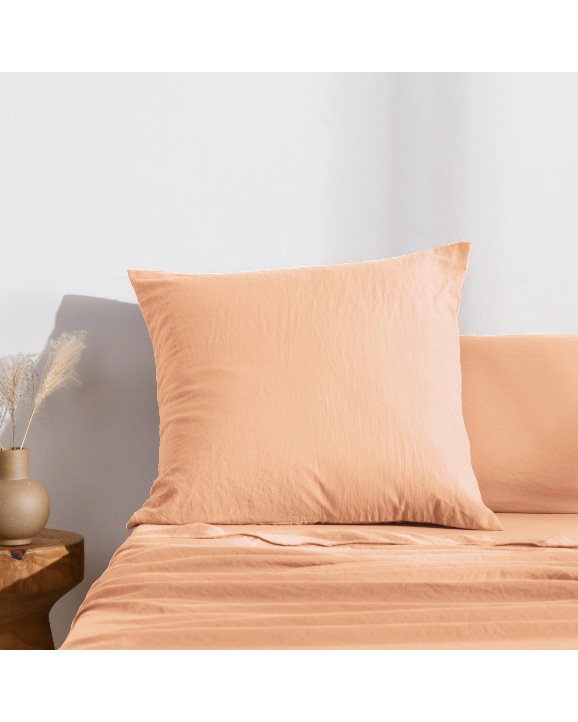 1 Dreamaker Superfine Washed Microfibre European Pillowcase - Peach, 1 of 5