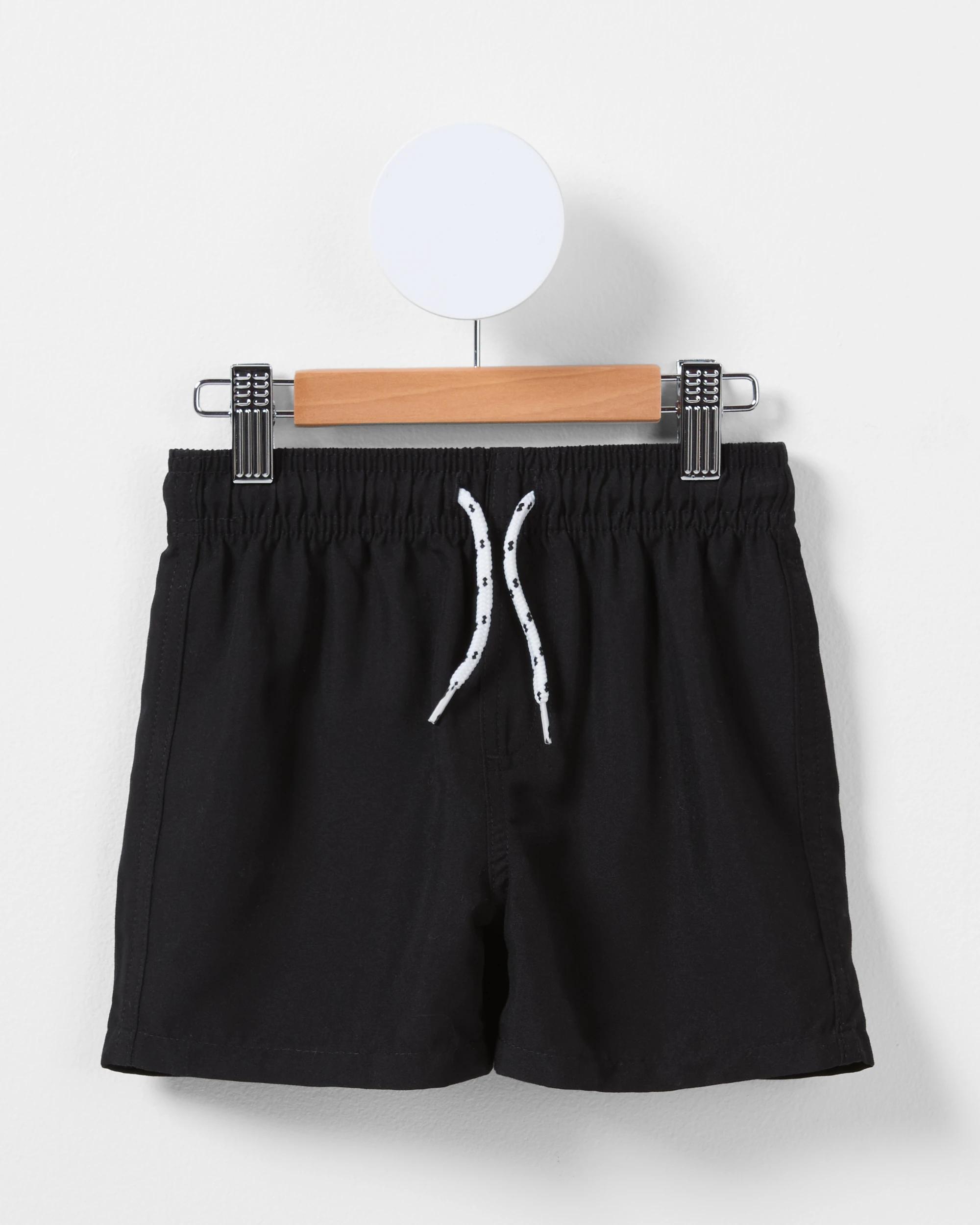 6 Plain Swim Boardshorts Black, 6 of 8