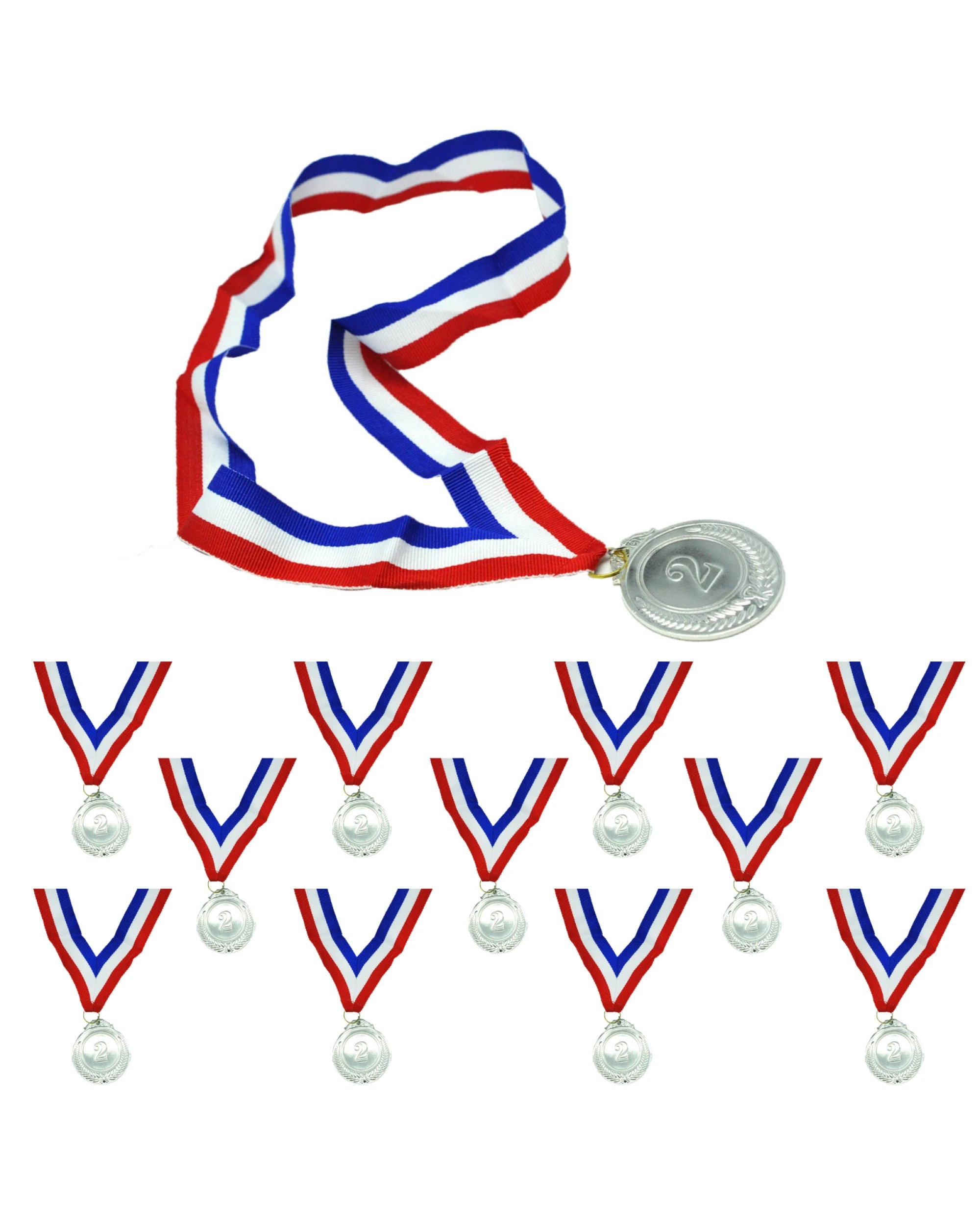 2 BR Costumes 2nd Place Winner Medals with 46cm Ribbon for Sports Day, 2 of 4