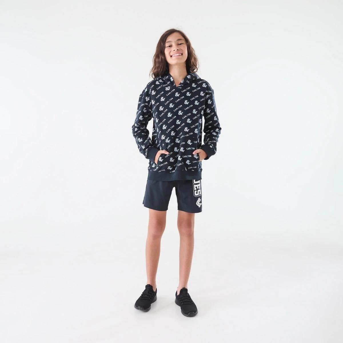 8 Official AFL Kids All Over Print Hoodie Carlton, 8 of 9