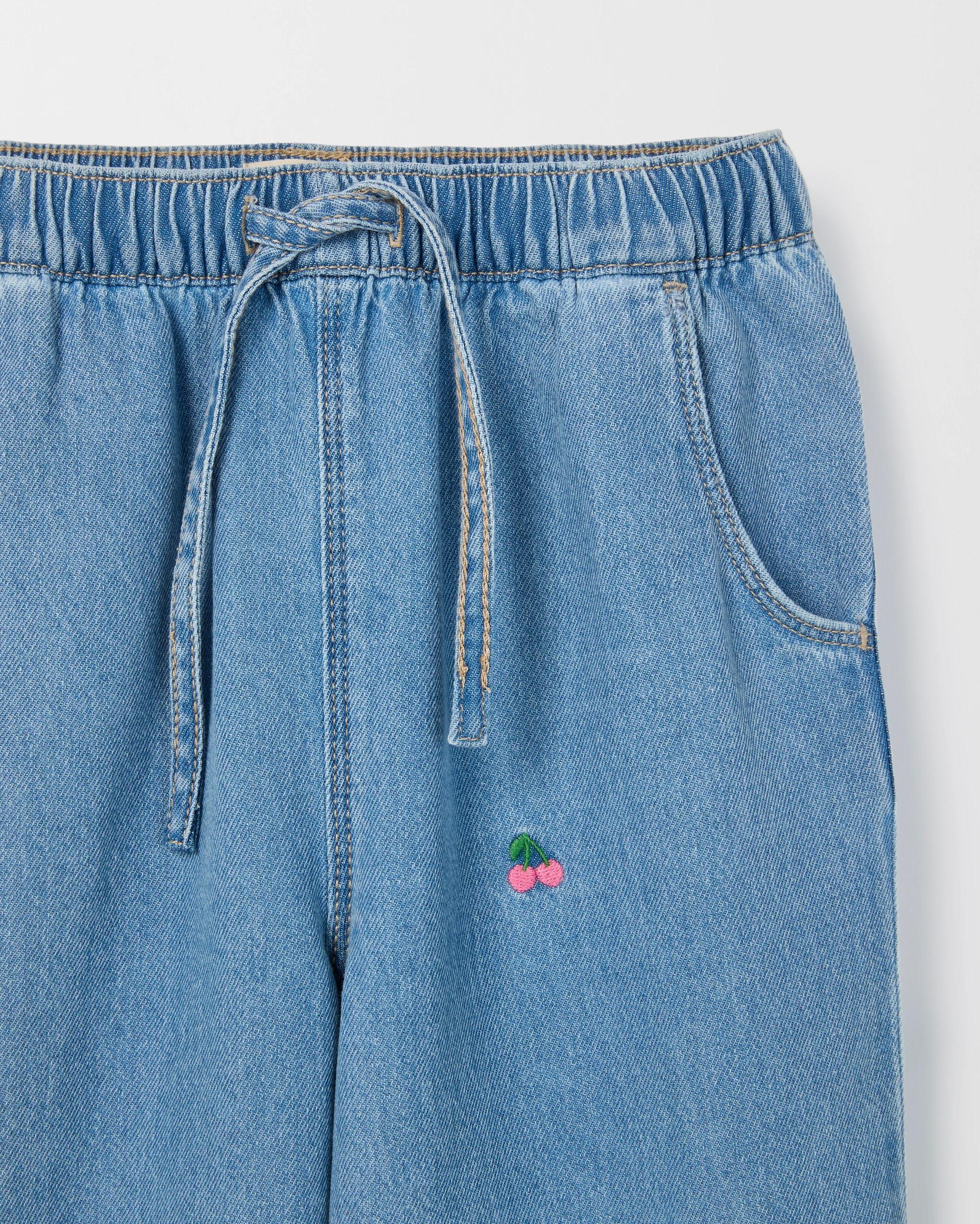 6 Target Kids Wide Leg Denim Jeans LIGHT WASH, 6 of 6
