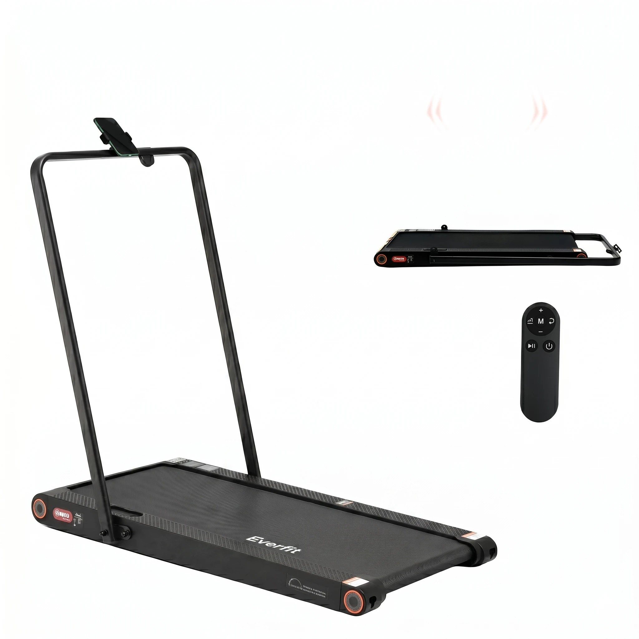 1 Everfit 4 in 1 Vibration Walking Pad Treadmill Under Desk Treadmills for Home Gym with App Control - Black, 1 of 4