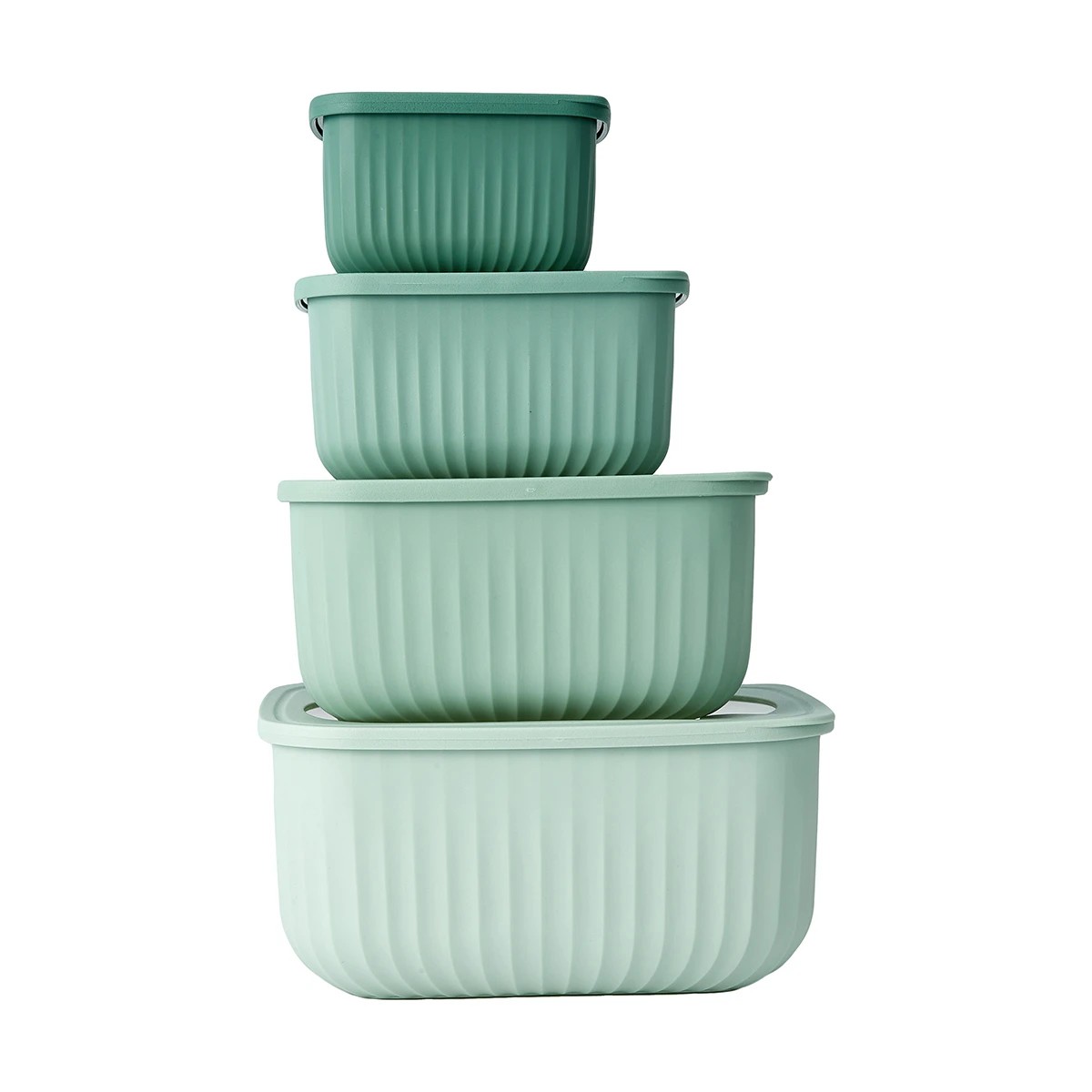 1 4 Piece Rectangle Nested Food Storage Set - Green, 1 of 10