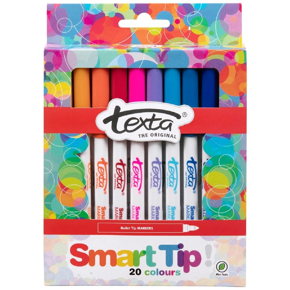 1 Texta Smarttip Coloured Markers Assorted 20 Pack, 1 of 3