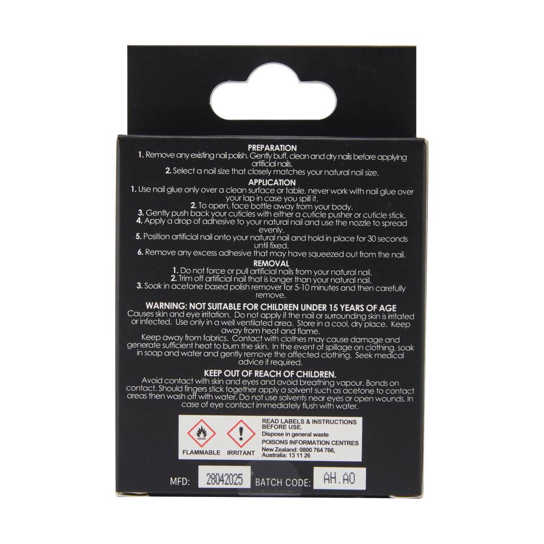 4 OXX Cosmetics 24 Pack Artificial Nails with Adhesive - Squareletto Shape, French Tip Butterfly, 4 of 4