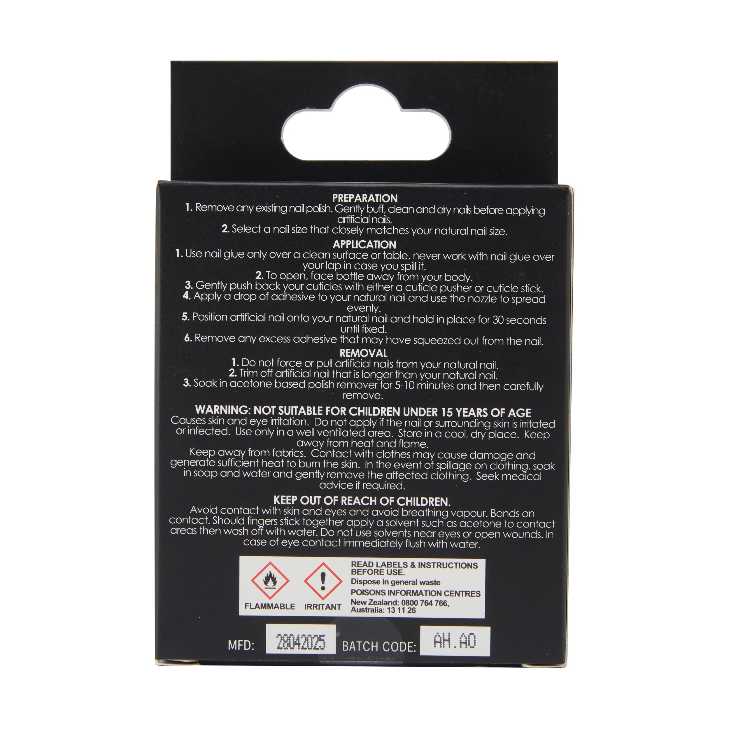 4 OXX Cosmetics 24 Pack Artificial Nails with Adhesive - Squareletto Shape, French Tip Butterfly, 4 of 4