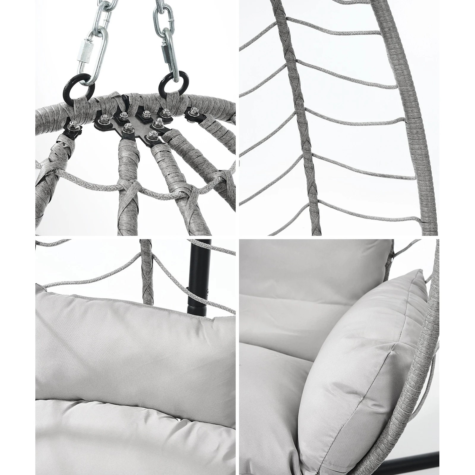 5 Livsip Outdoor Hanging Chair Swing Chair Porch Egg Seat Garden Furniture Rattan - Multi, 5 of 8