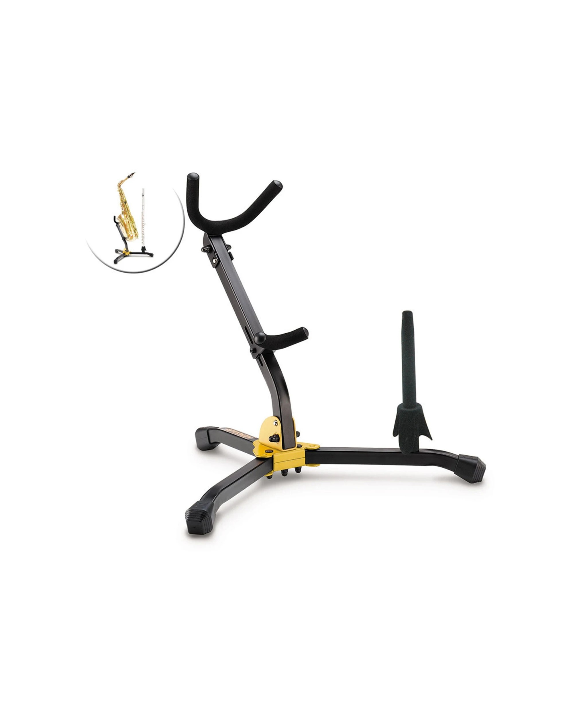 2 Hercules Musical Instrument Stand Holder For Alto Tenor Saxophone Clarinet Flute With Carry Bag - Multi, 2 of 2