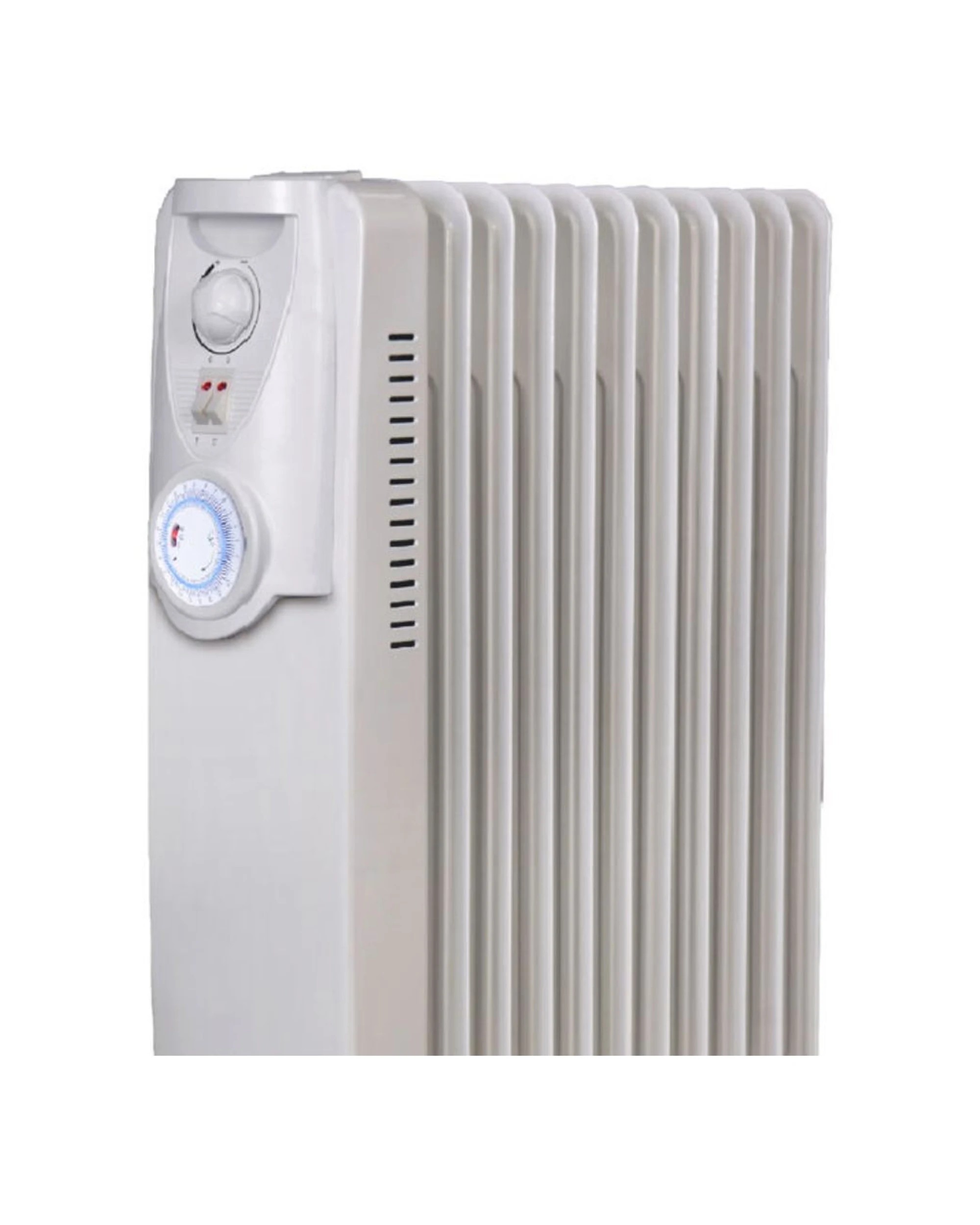 3 Heller Hoch11t Portable Electric Oil Heater/heating 11 Fin 24h Timer 2400w - White, 3 of 3