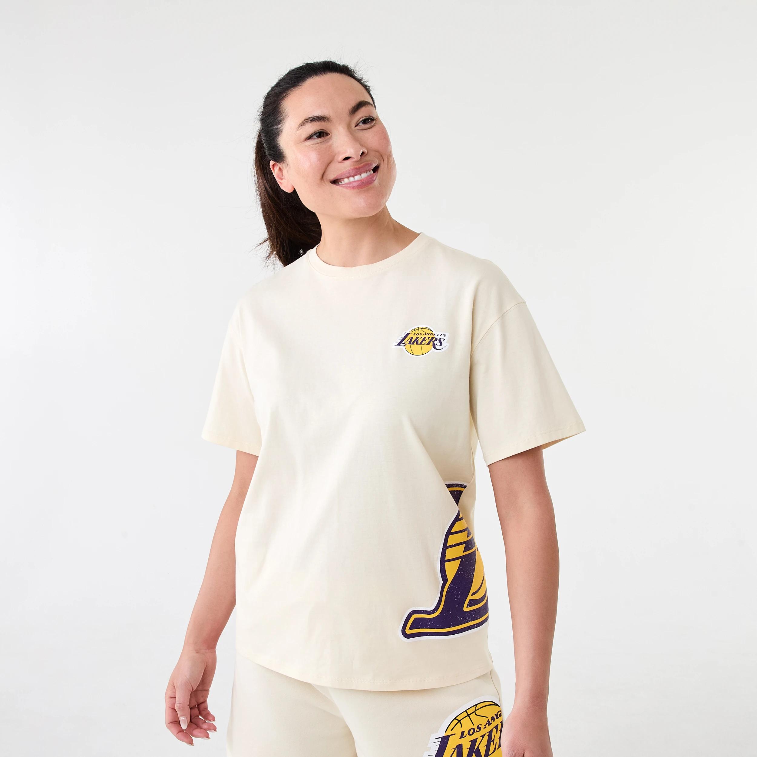 1 Official NBA Lounge T-shirt BEIGE LAKERS, 1 of 10