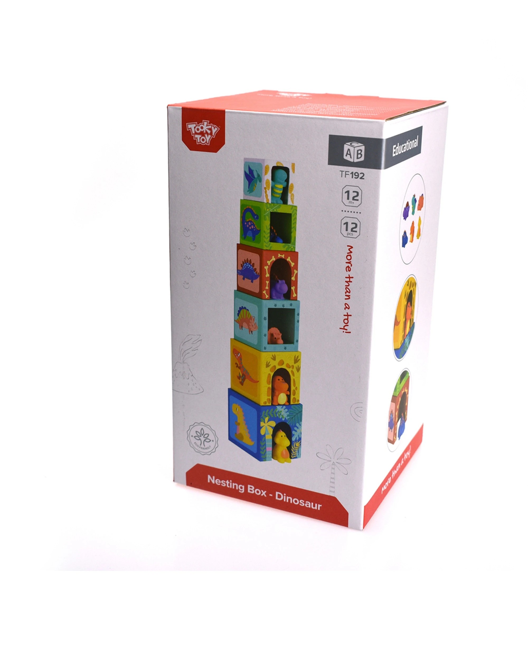 6 Tooky Toy 12pc Nesting Boxes Animal Dinosaur Stacking Kids Activity Play - Multi, 6 of 7
