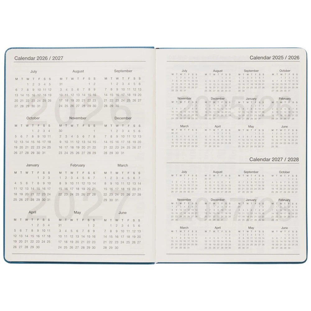 3 J.Burrows A4 Week to View PU FY26/27 Diary Blue, 3 of 6