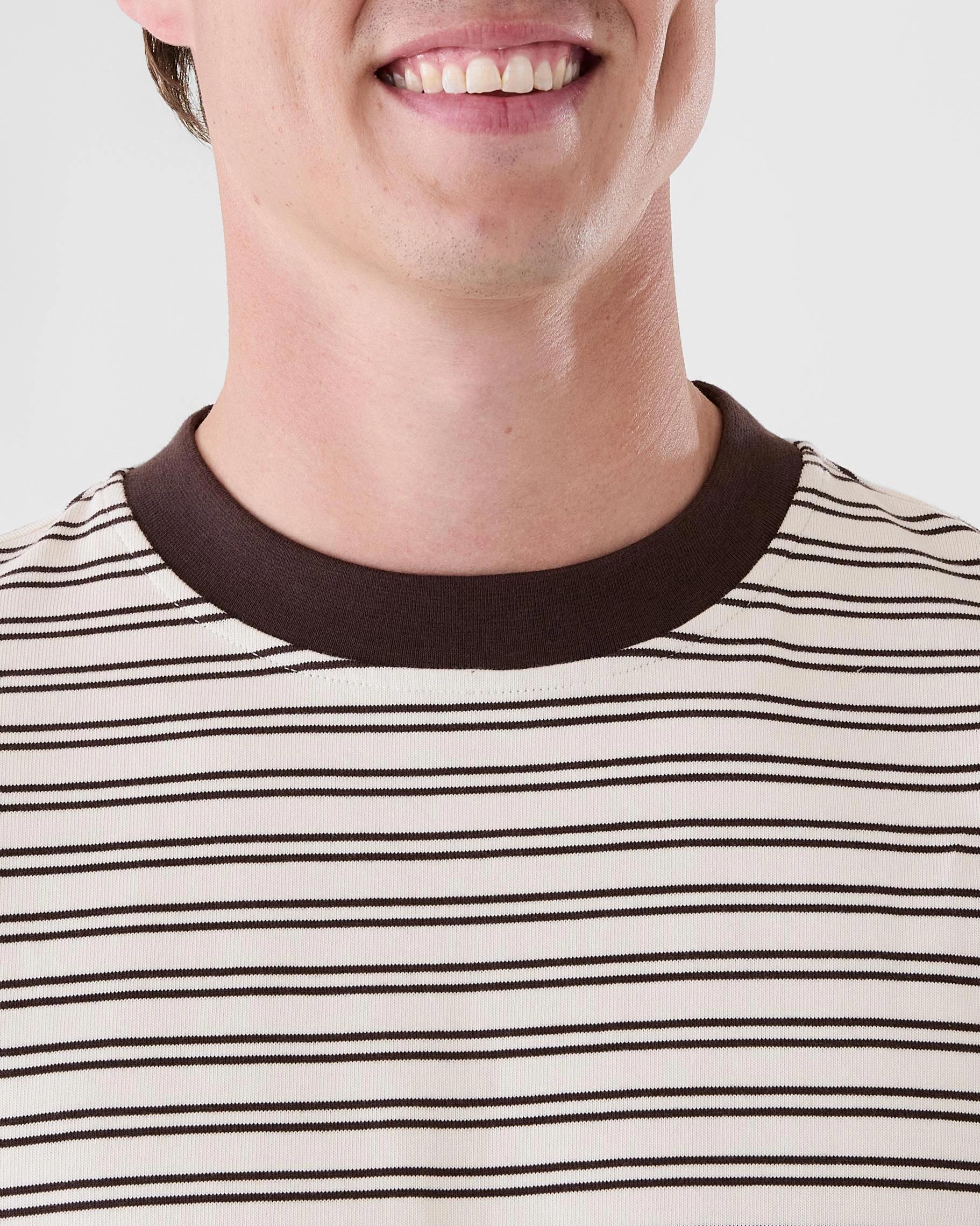 4 Oversized Textured Stripe T-shirt Brn Strpe, 4 of 6
