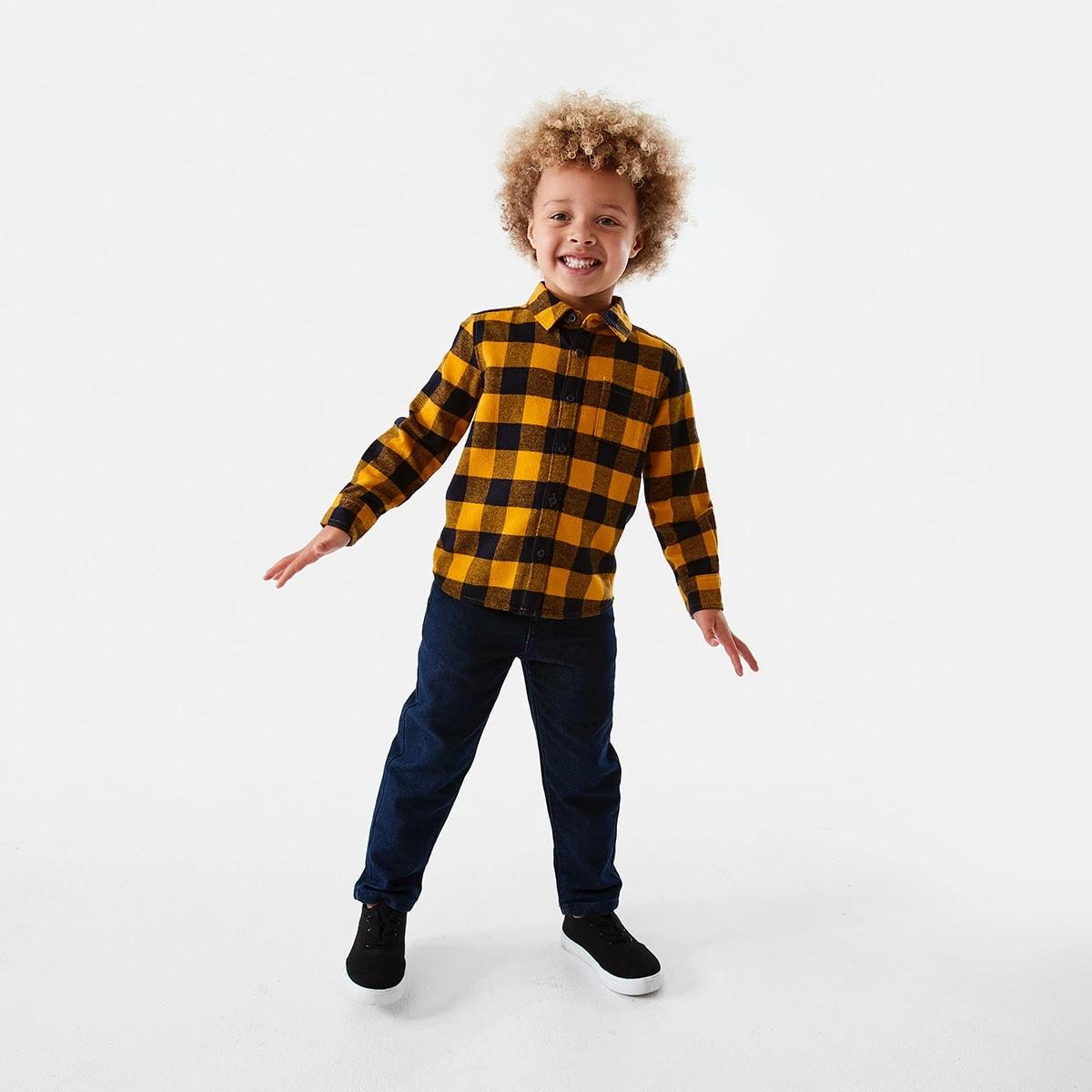 6 Yarn Dye Flannelette Shirt Ylw Check, 6 of 9