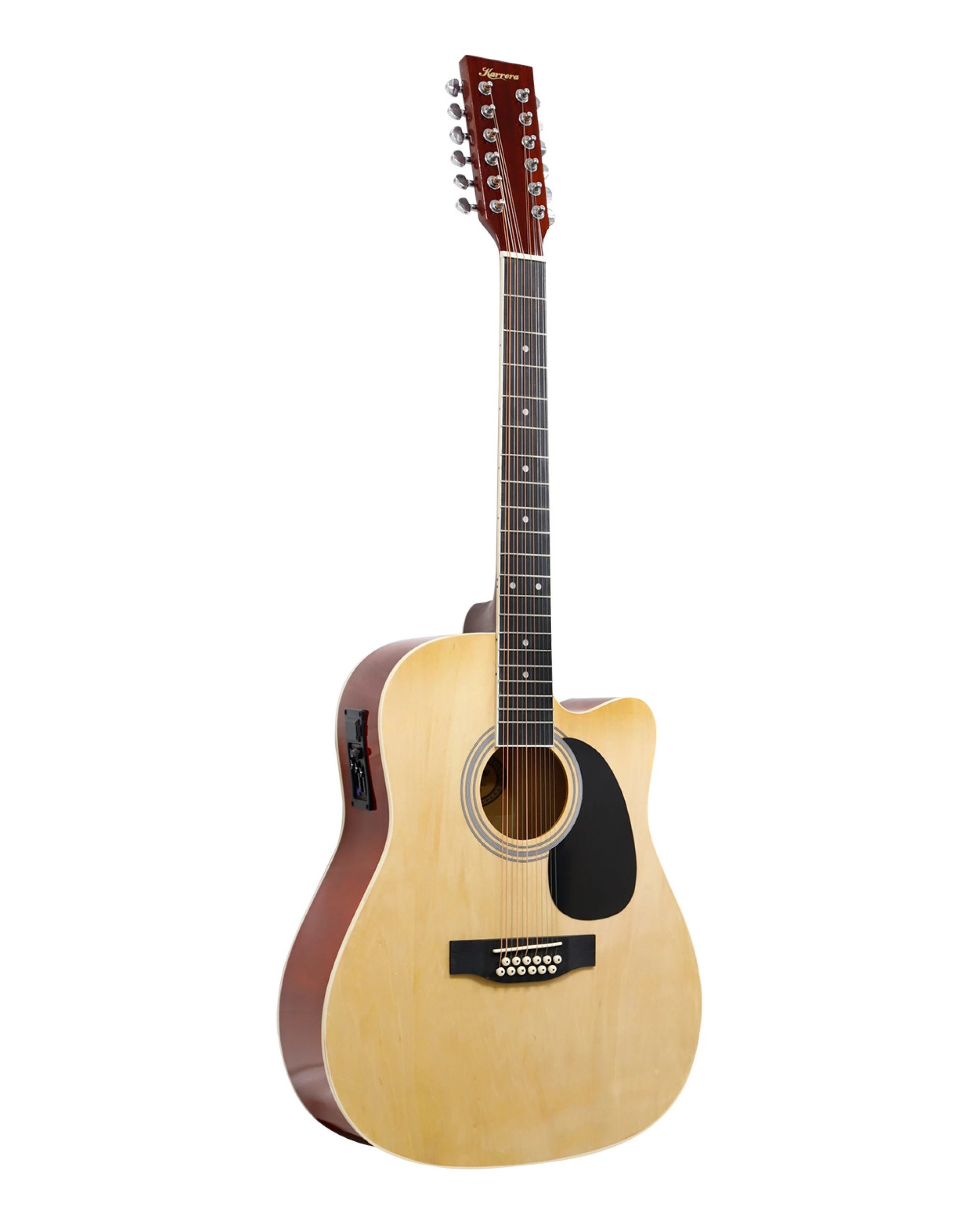 1 Karrera 12 String Acoustic Guitar with EQ Musical Instrument - Natural, 1 of 4