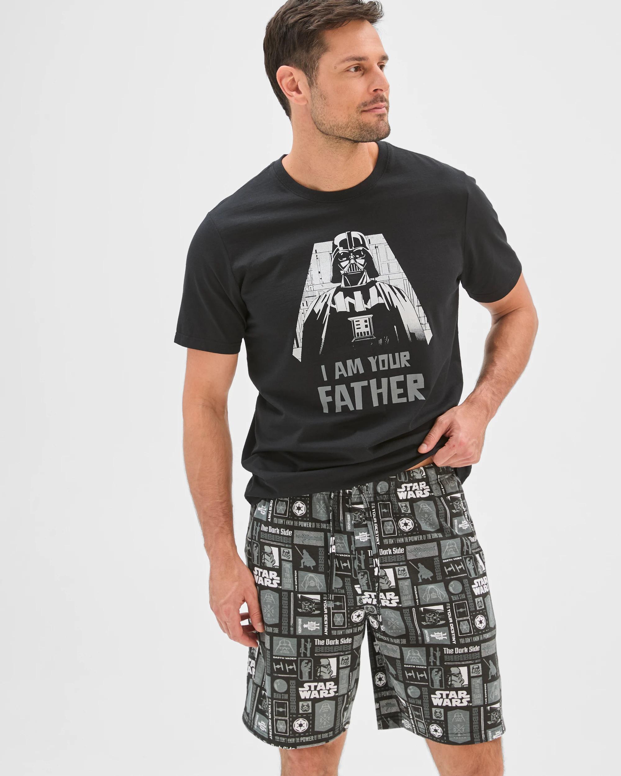 3 Disney Star Wars Top and Shorts Pyjama Set BLACK DARTH VADER, 3 of 6