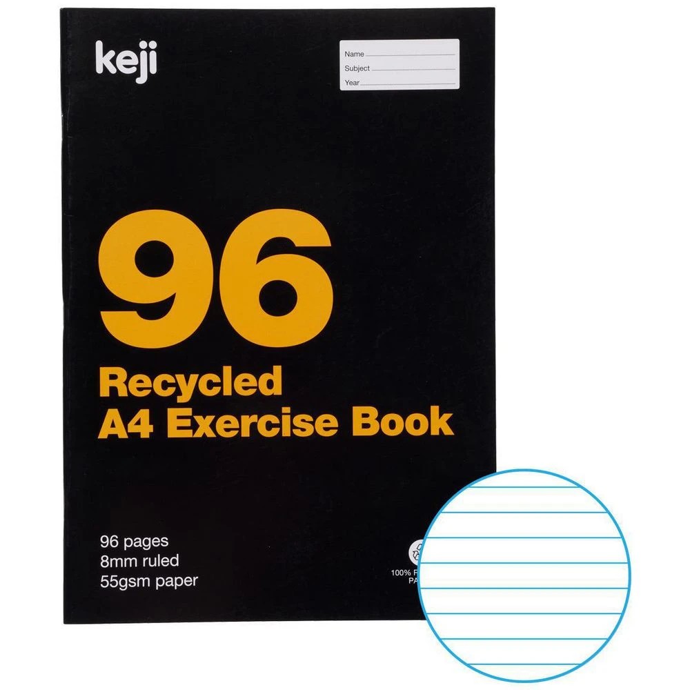 1 Keji A4 55gsm 8mm Ruled Exercise Book 96 Page, 1 of 3