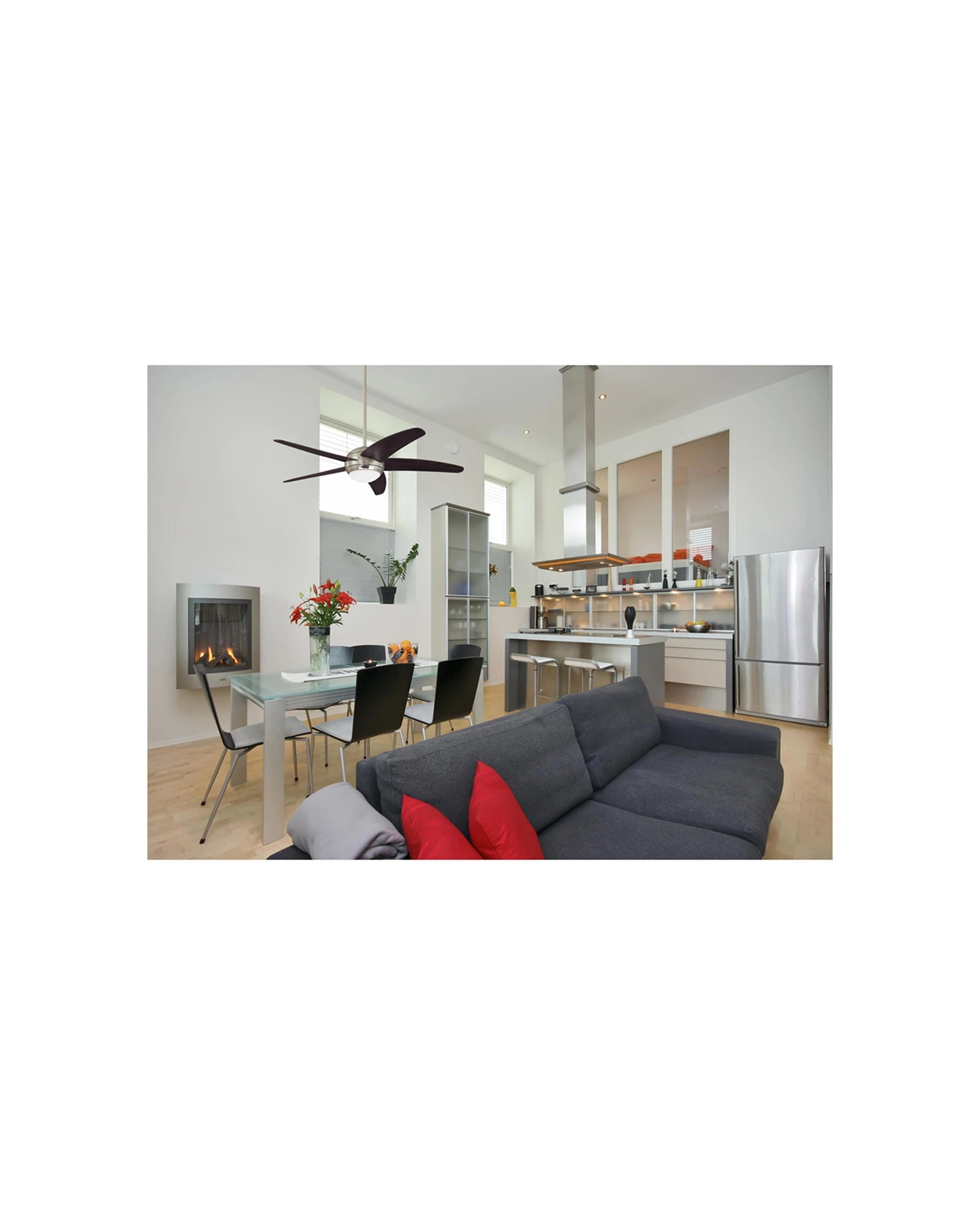 4 Westinghouse 132cm Brendan Ceiling Fan Reverse Airflow 17W LED - Silver, 4 of 6