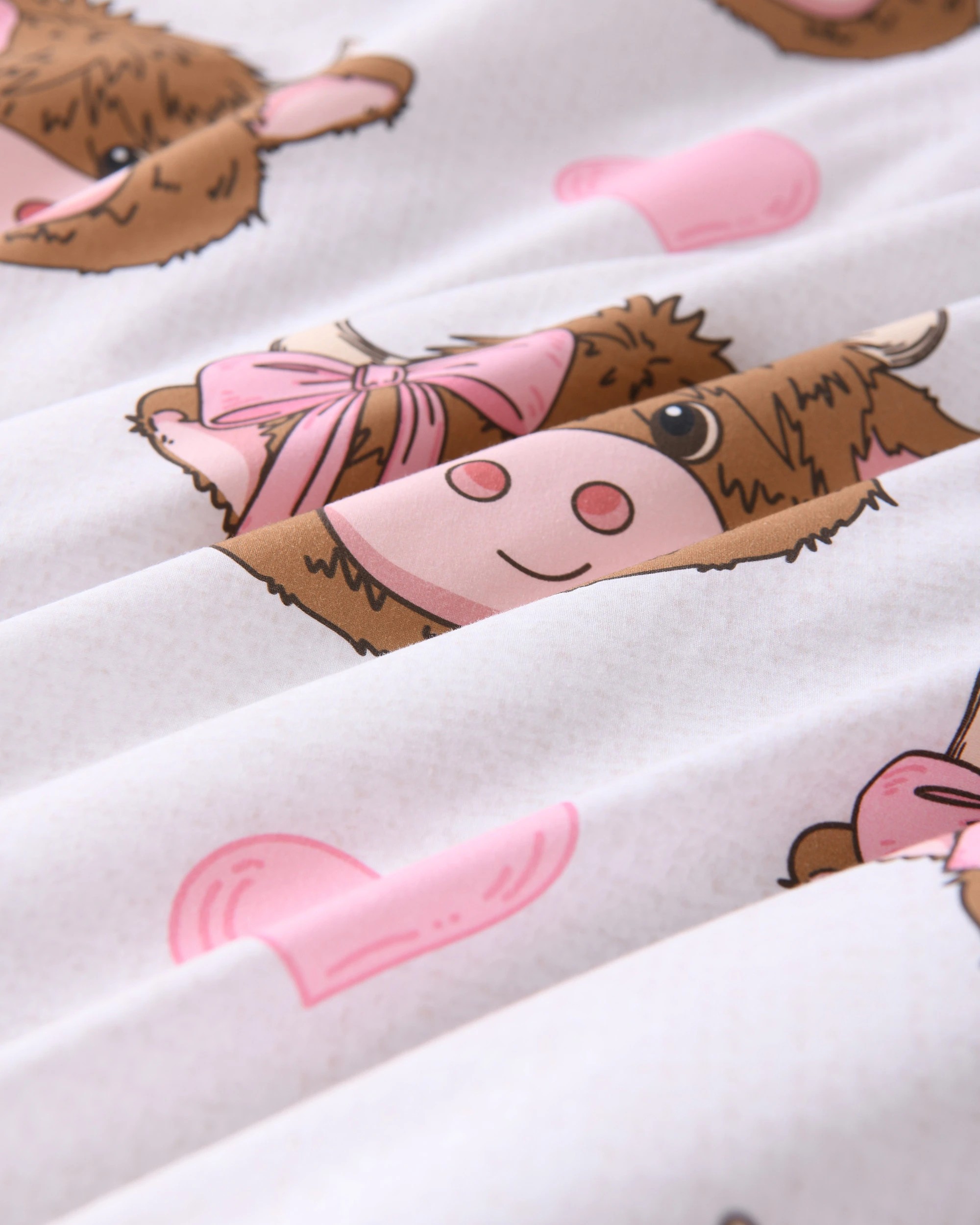 8 Jack & Ava Holly the Highland Cow Kids Cotton Percale Reversible Quilt Cover Set - Double Bed - Pink, 8 of 10