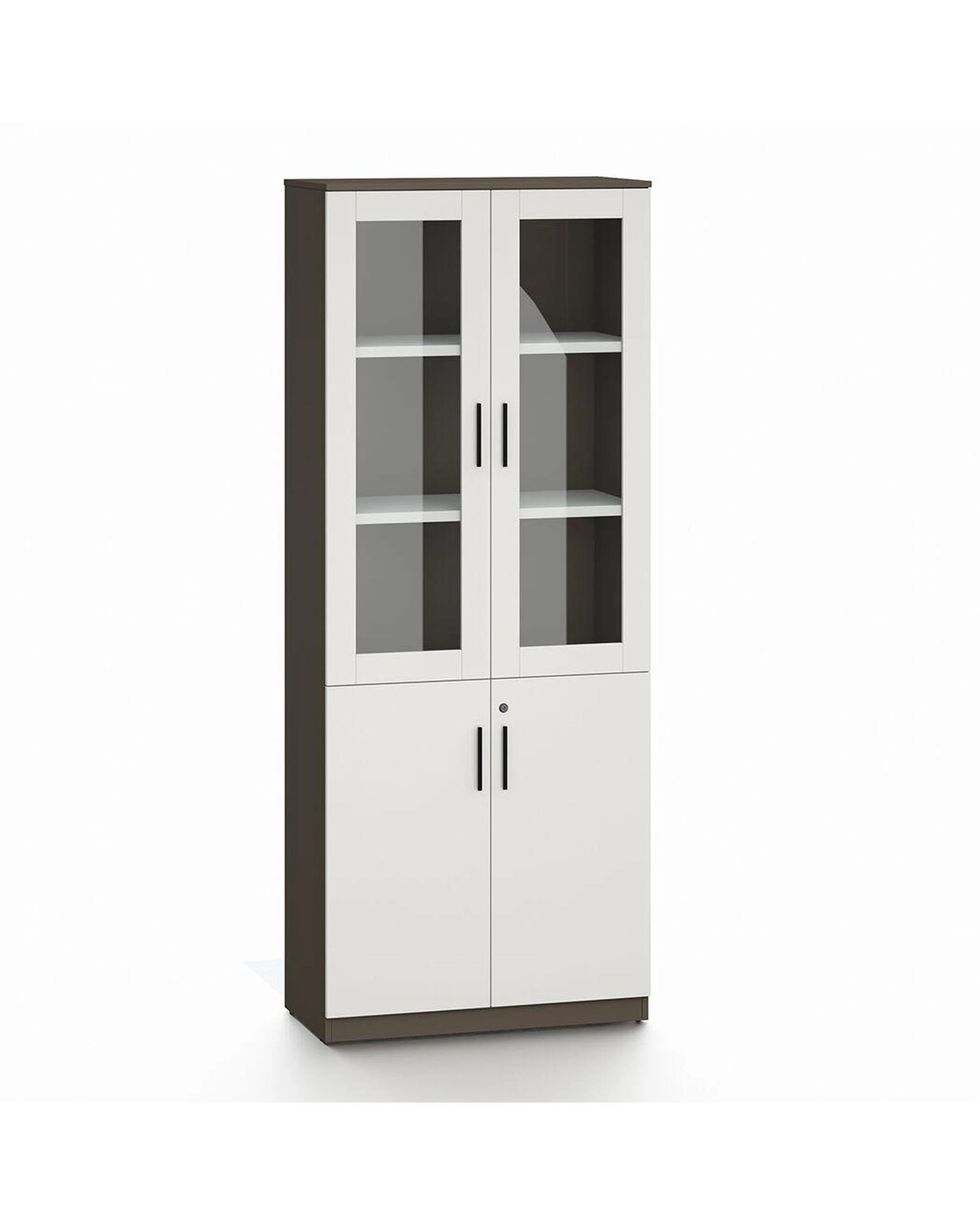 1 Esma  Storage Cabinet Filing Bookcases Unit with  Glass Doors & Lockable Base, 1 of 9