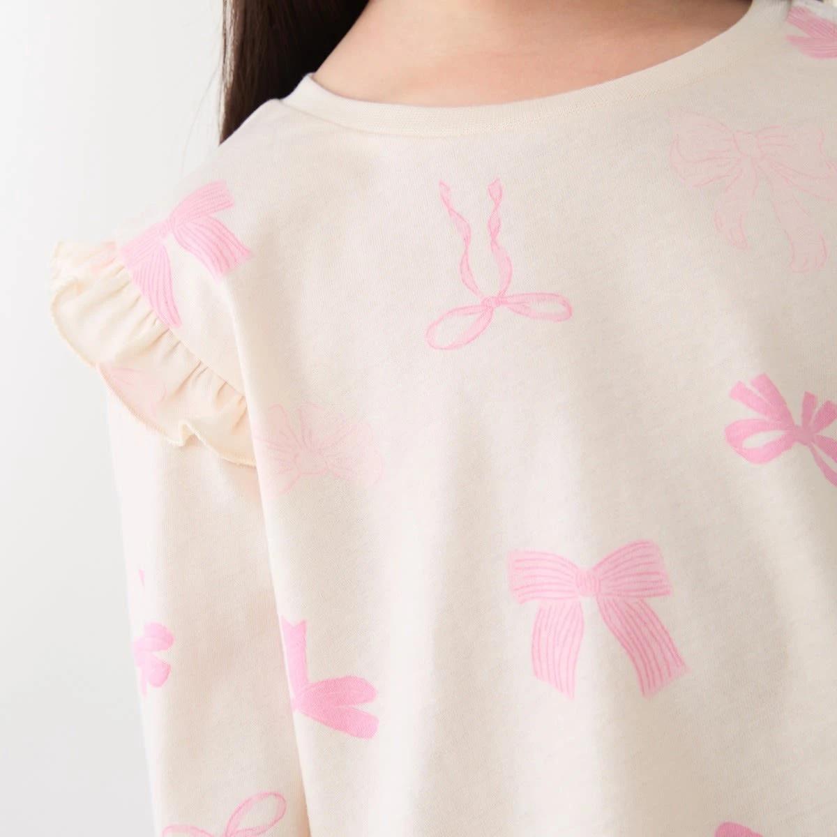 4 Jersey Pyjama Set Wht Bow, 4 of 6