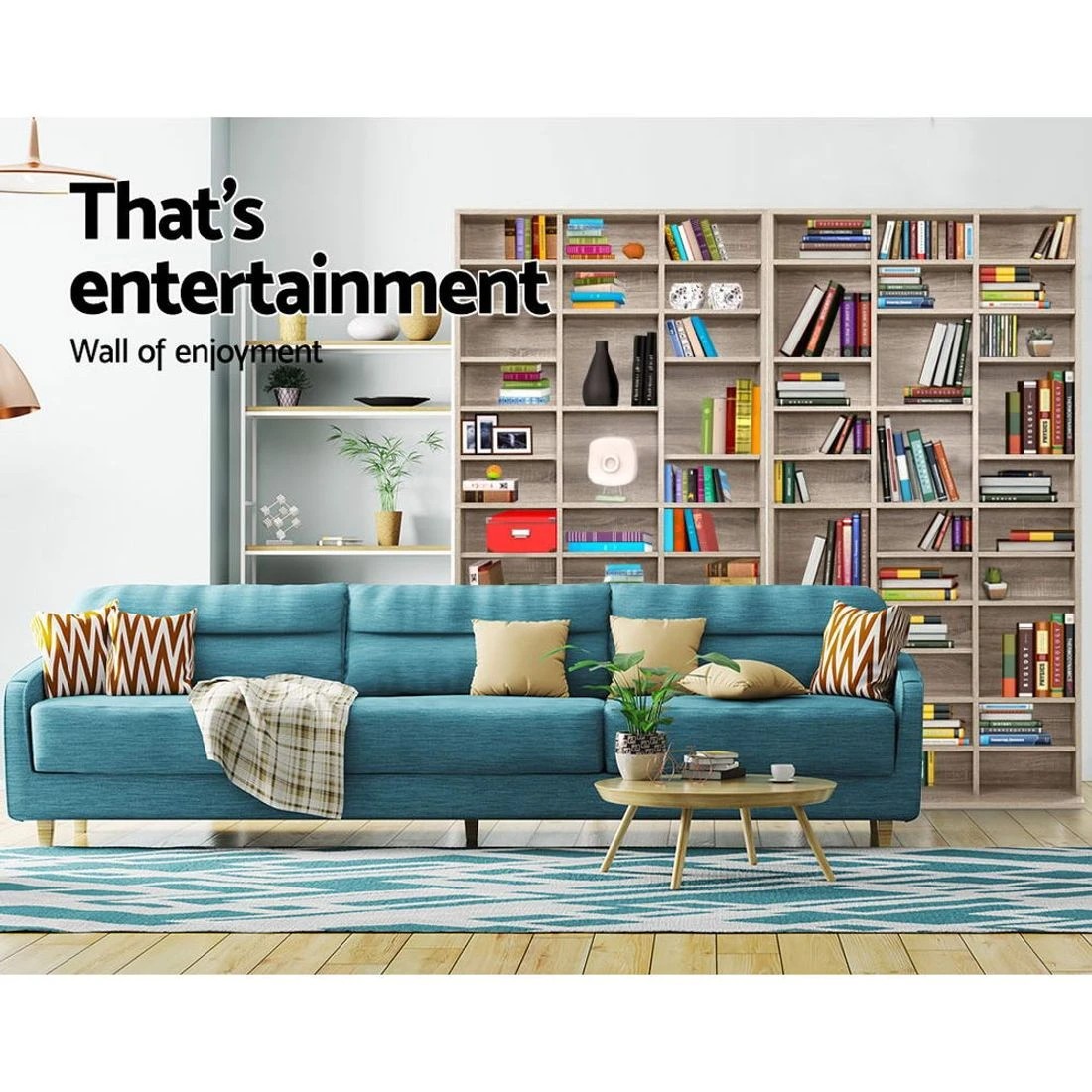 5 Artiss Bookshelf CD Storage Rack Media Tower Home Office Organizer Space Saving Decor Sturdy Easy Assembly - Natural, 5 of 8