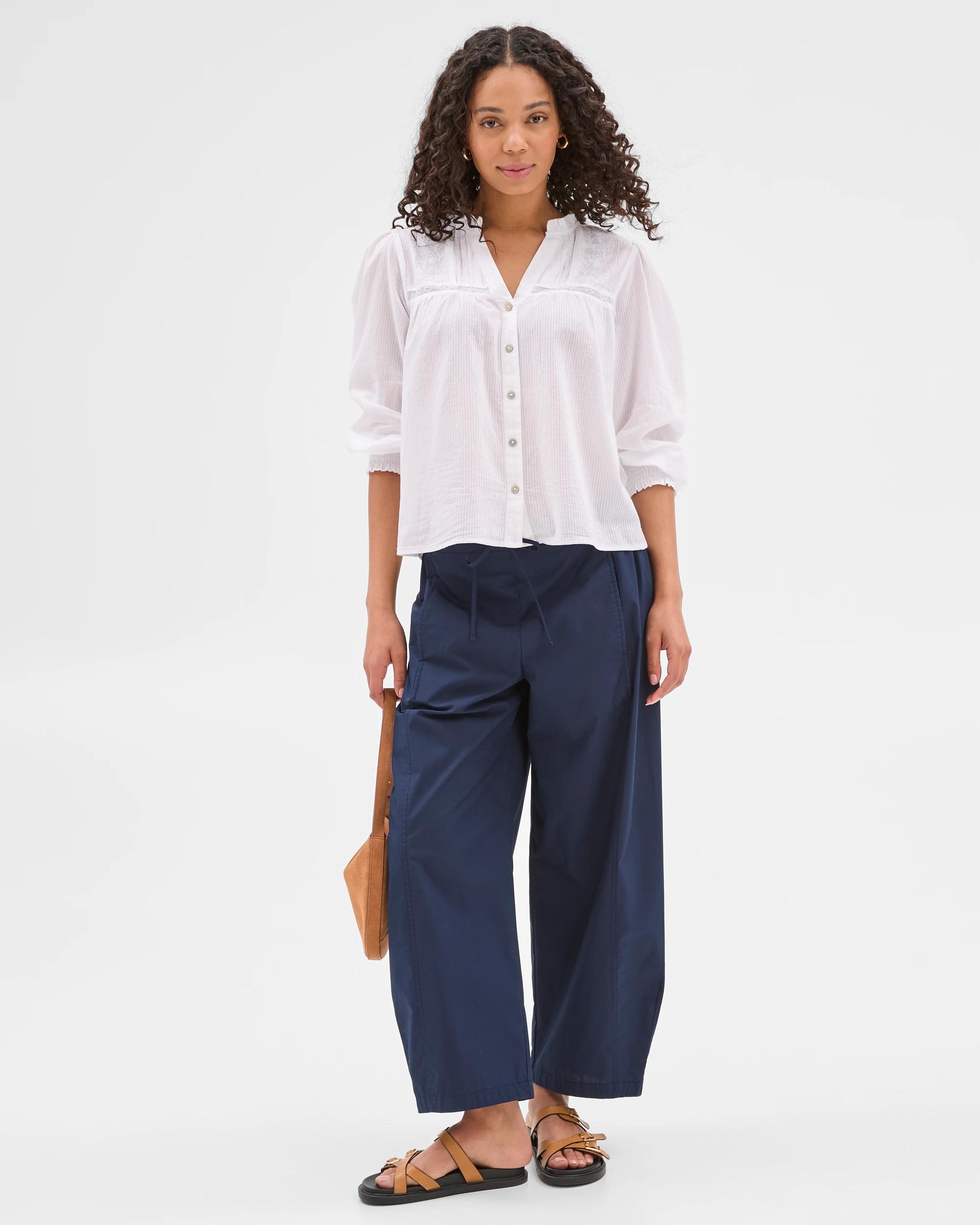 2 Target Long Sleeve Broderie Blouse WHITE, 2 of 5