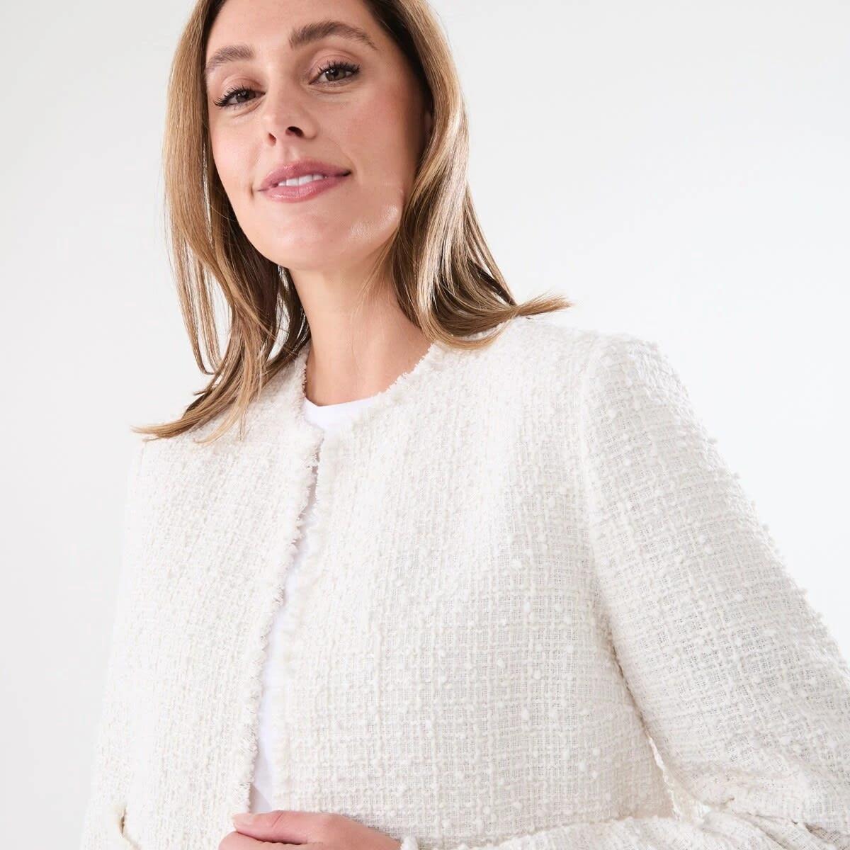 4 Fringed Boucle Jacket SNOW WHITE, 4 of 6