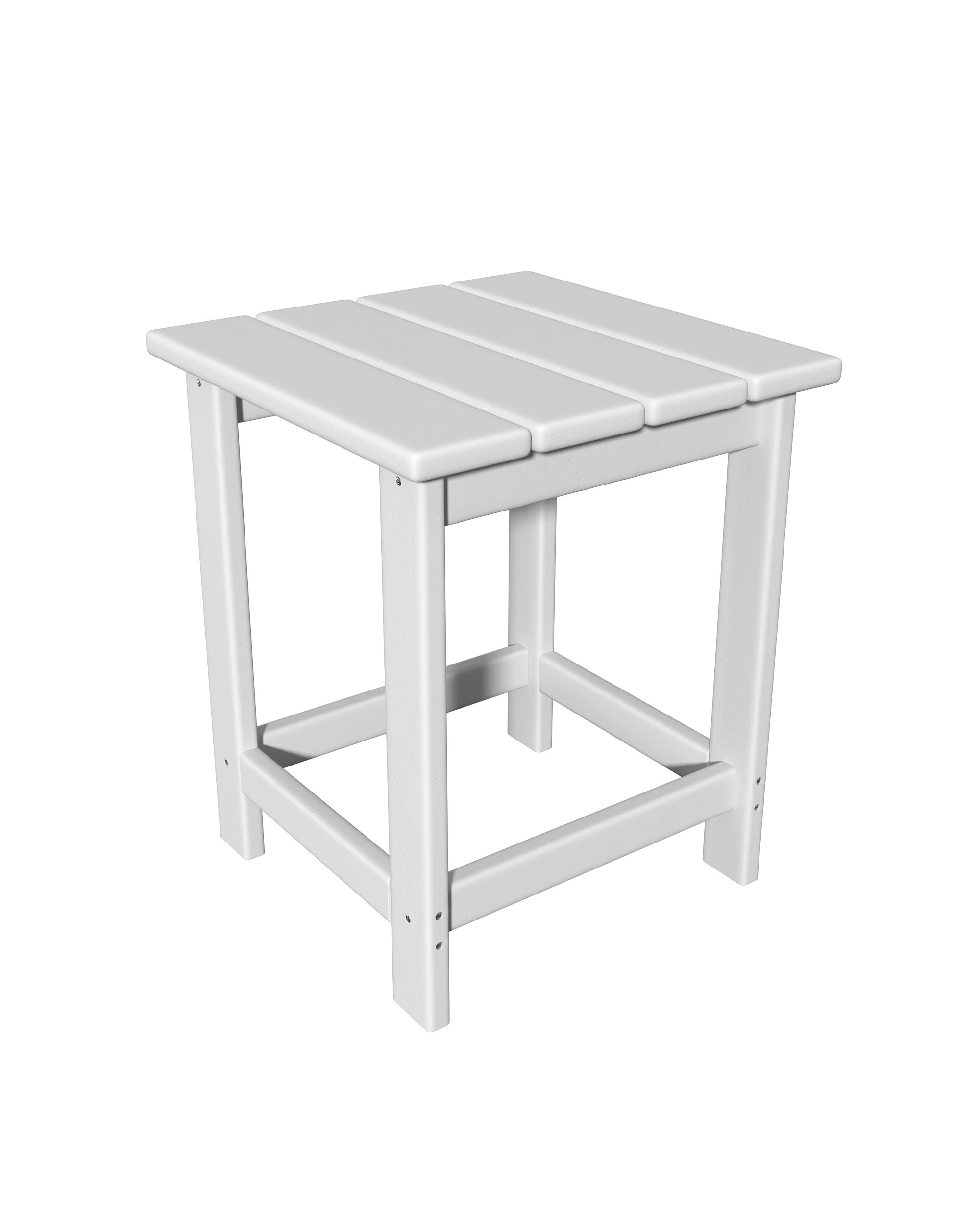 1 EHOMMATE Outdoor HDPE Square Side Table - White - White, 1 of 8
