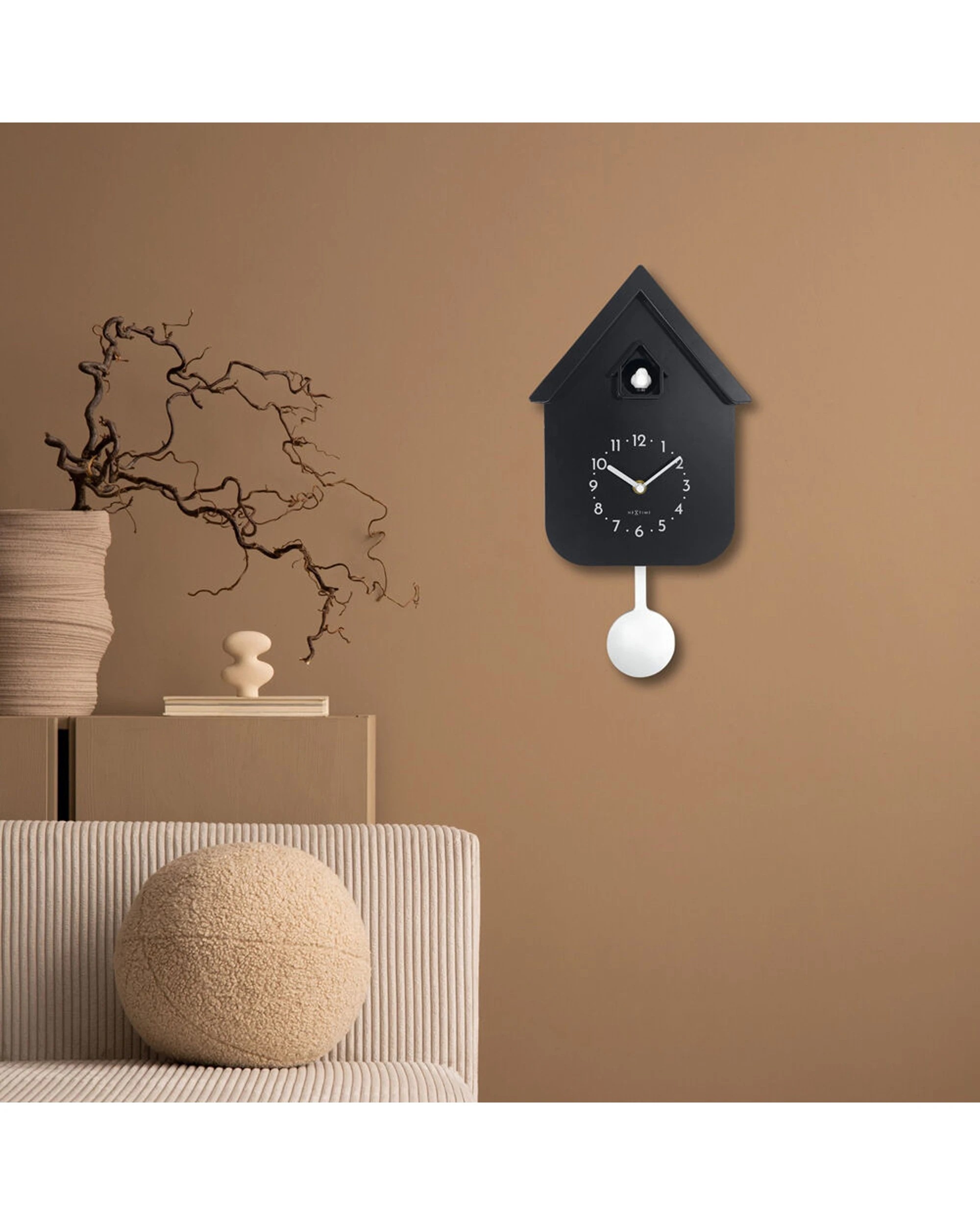 5 NexTime Twitter Cuckoo Wall Clock Vintage Nature Sounds 29.5cm - Black, 5 of 5
