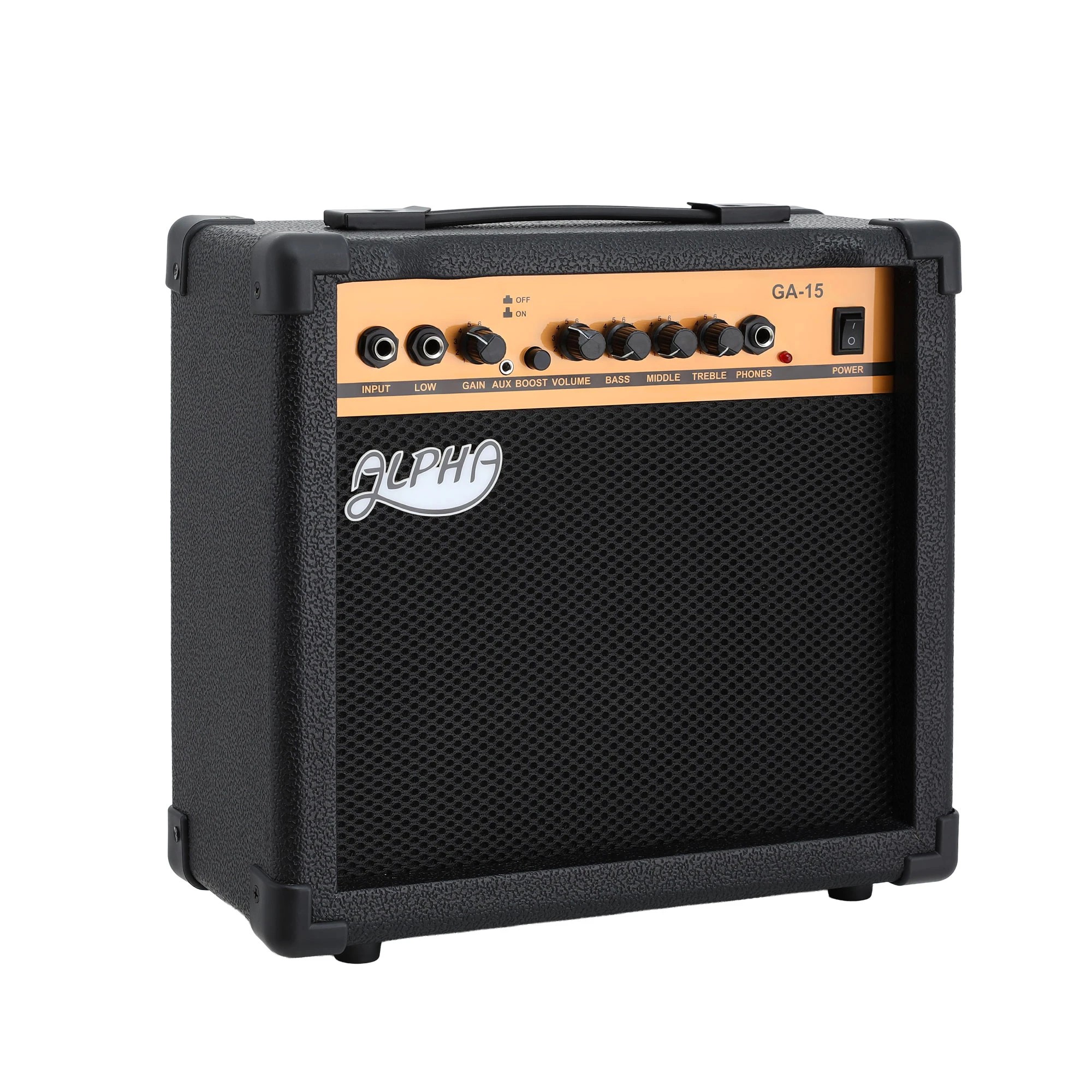 1 Alpha 20W Guitar Amplifier Portable Practice Amp Overdrive 3-Band EQ - Black, 1 of 7