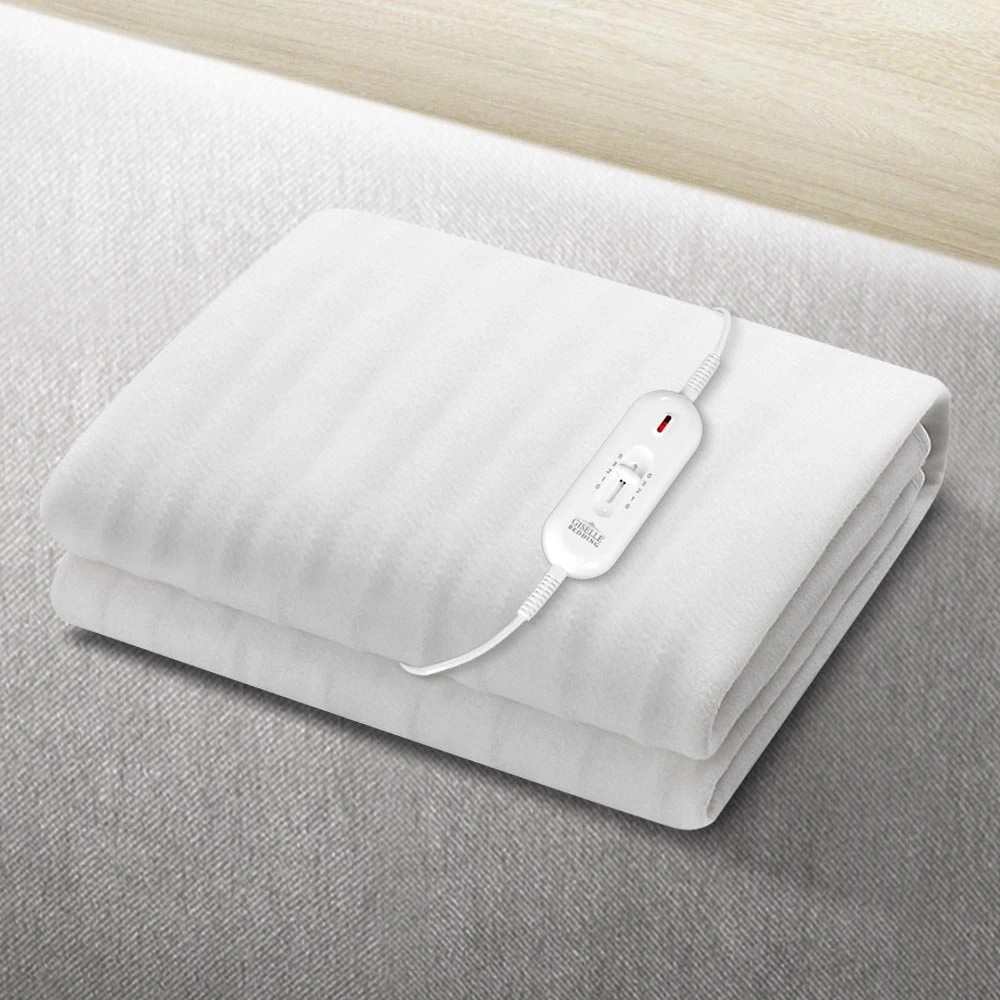 1 Giselle Electric Blanket Single Heated Fully Fitted Washable Pad Winter - White, 1 of 7