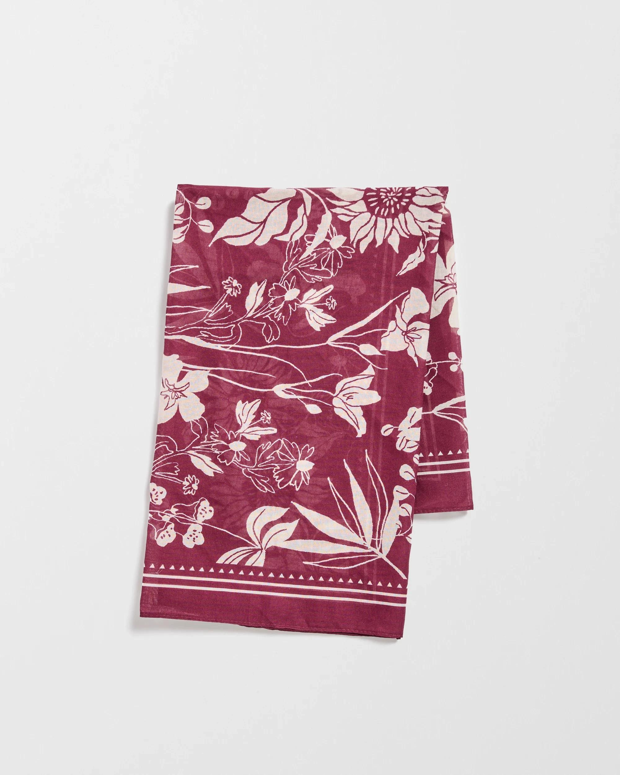 1 Target Square Organic Cotton Scarf BURGUNDY, 1 of 2