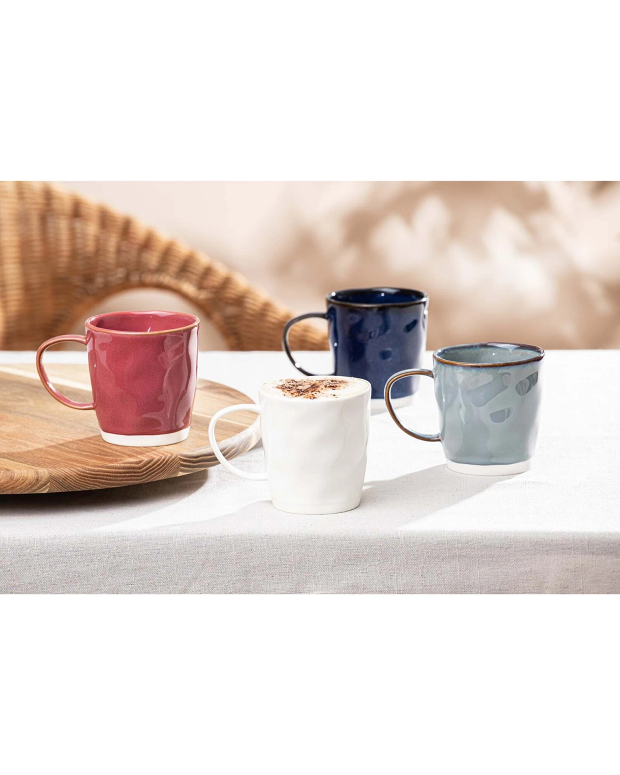 4 Ladelle 4PK Halo Porcelain Mug Set 350ml - Red, 4 of 4