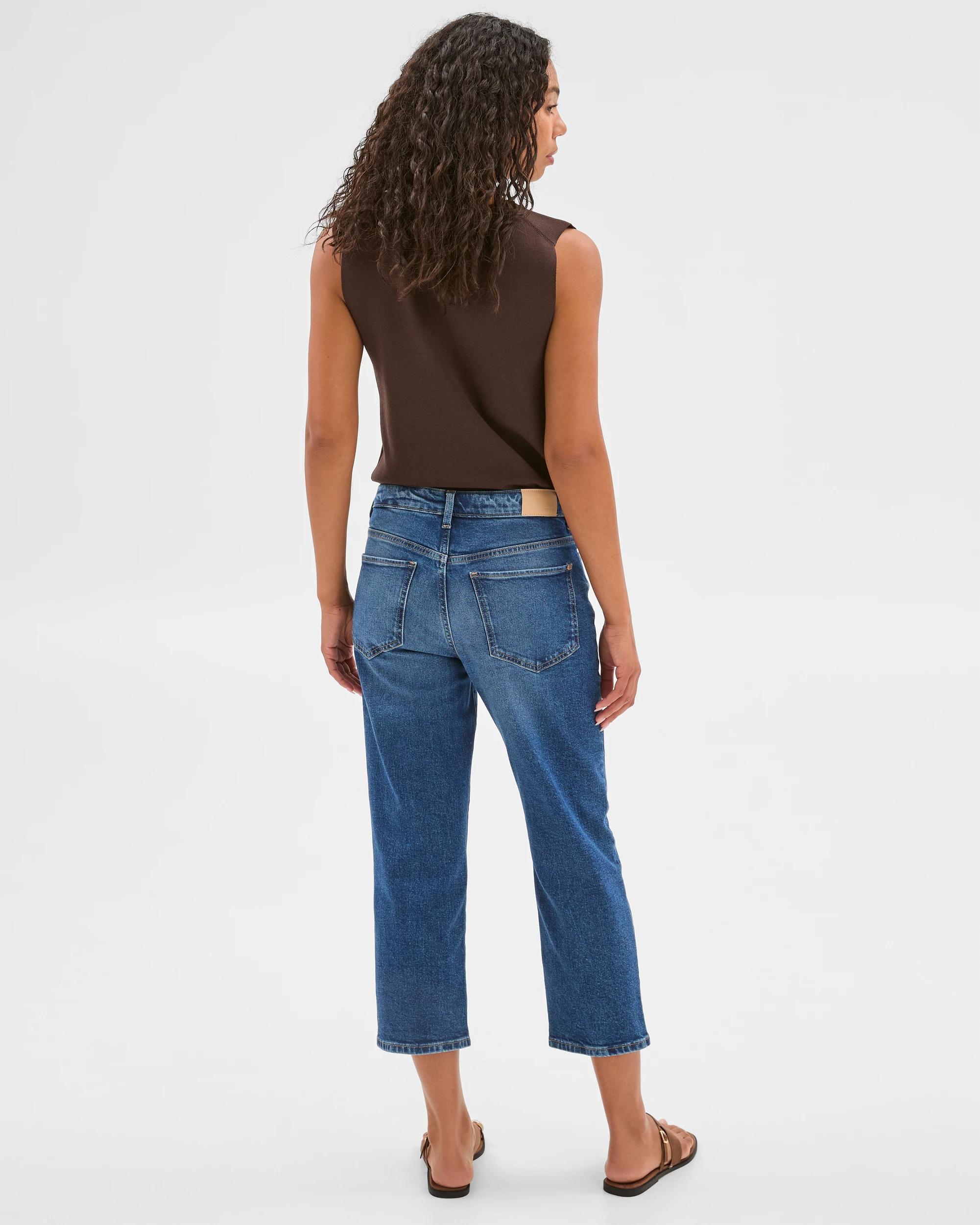 4 Target Mid Rise Crop Length Straight Denim Jeans - Bella BRIGHT INDIGO, 4 of 5