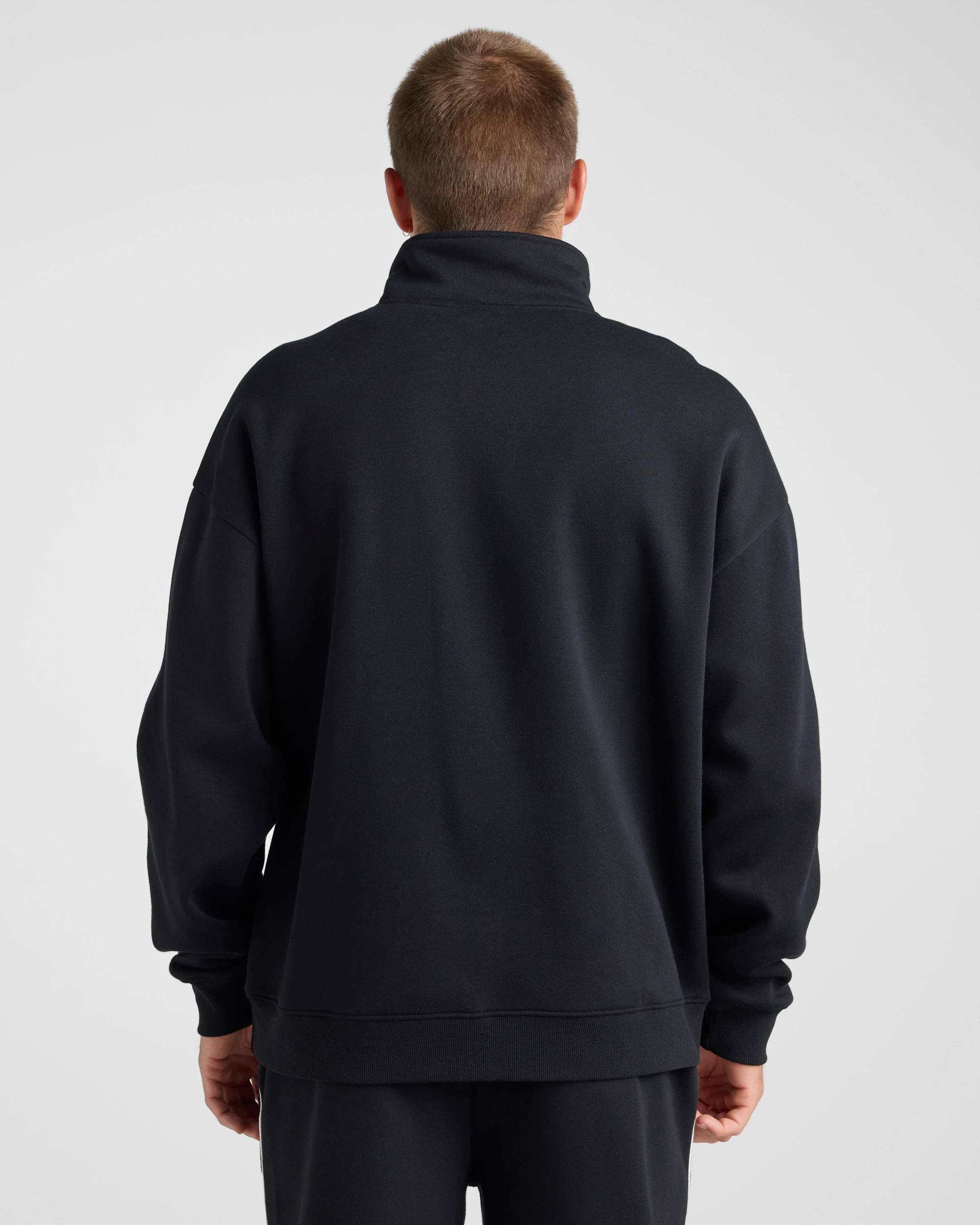 2 Lonsdale London Relaxed Sport Quarter Zip BLACK, 2 of 6