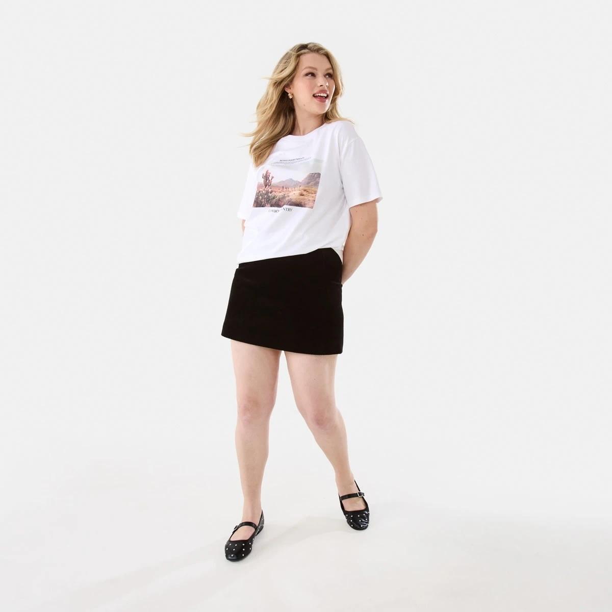 2 Corduroy Mini Skirt Black, 2 of 6