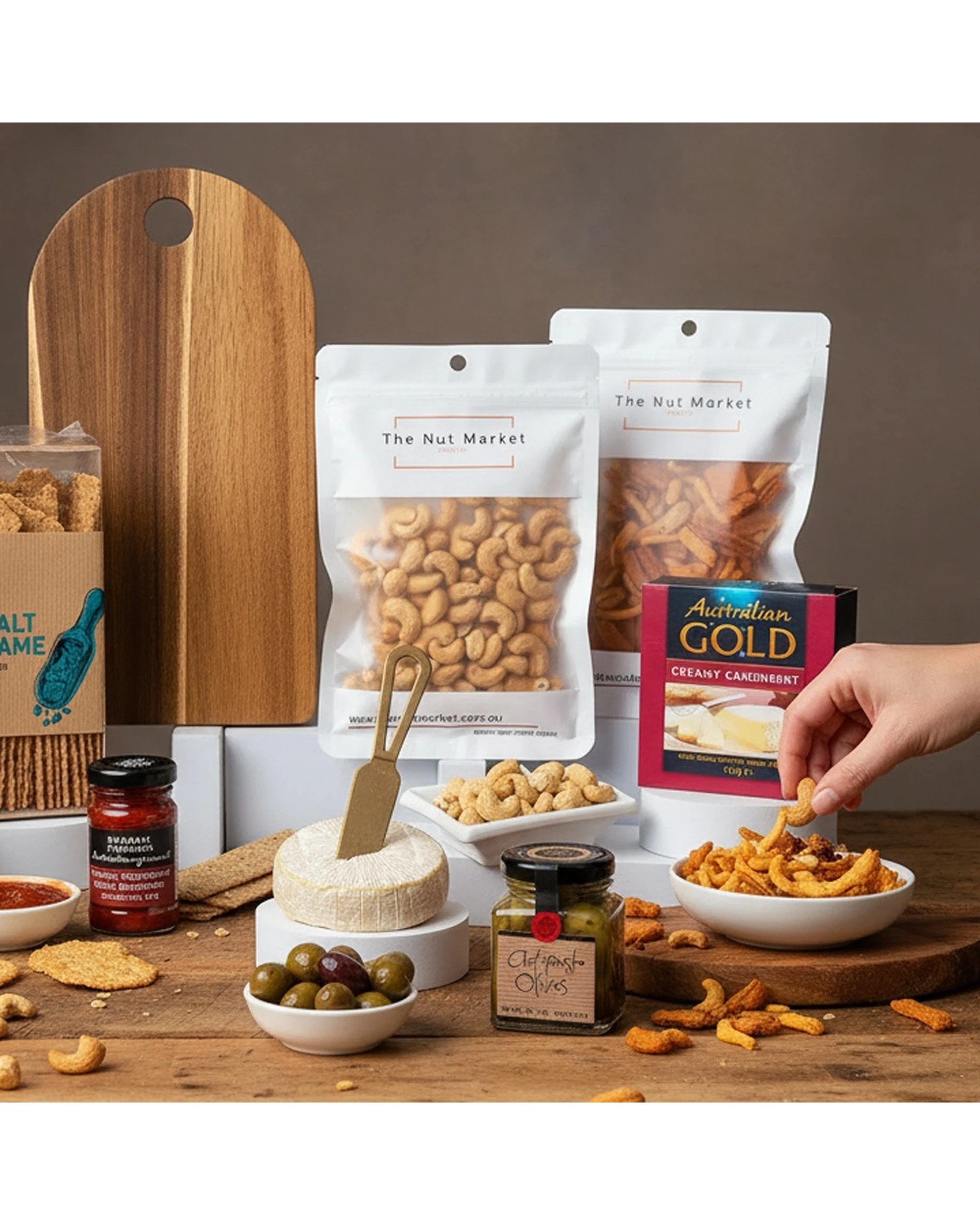 2 Gift Basket Gourmet Cheese Platter Hamper Savoury Artisan Set - Multi, 2 of 7