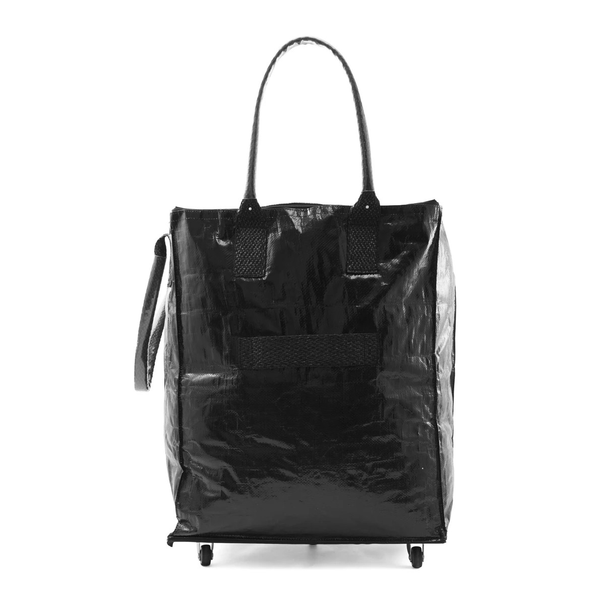 4 91cm Foldable Shopping Trolley - Black, 4 of 10