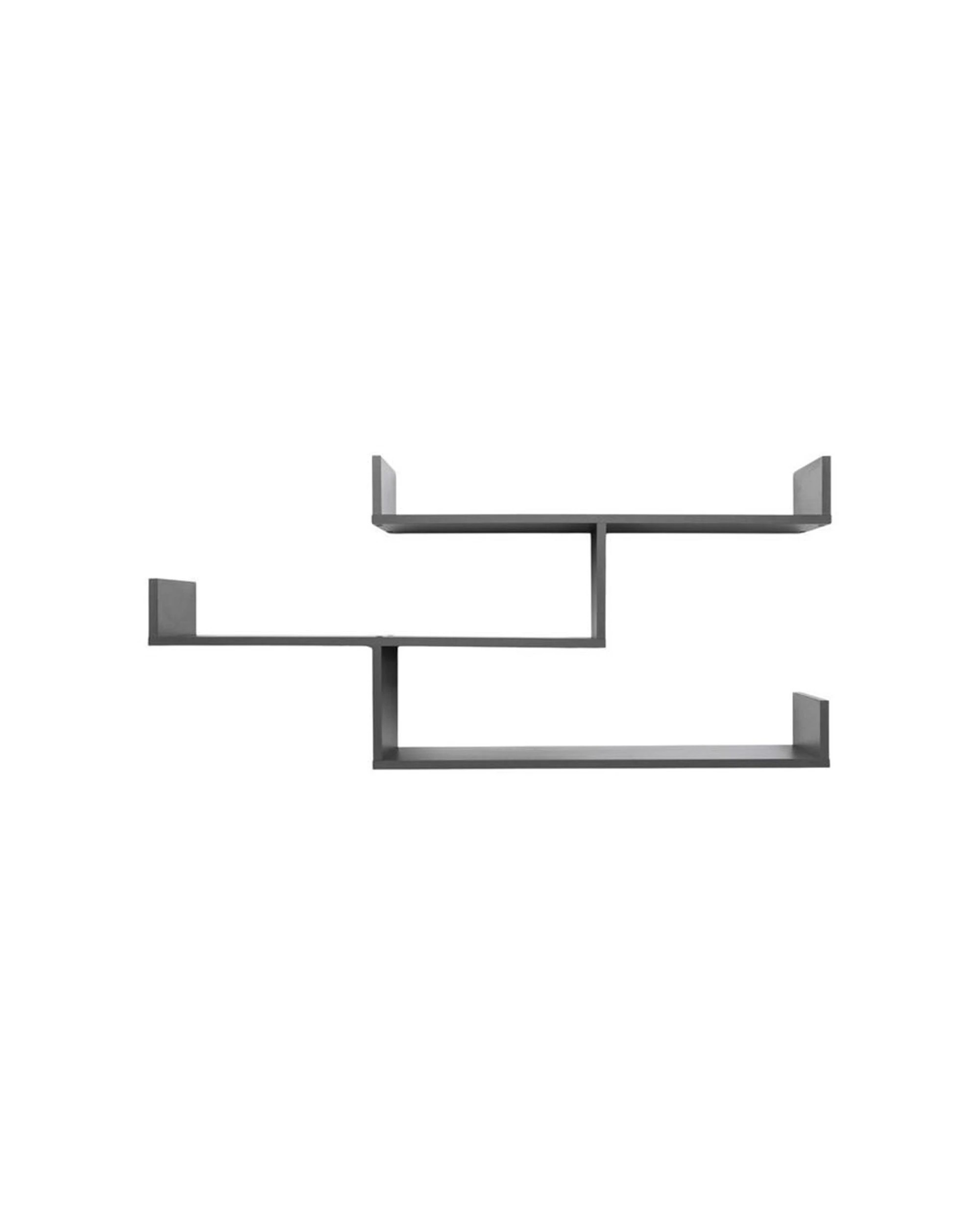 1 European Cabinetry Zurich Shelf Set Modern Level Decorative Display Graphite - Grey, 1 of 3